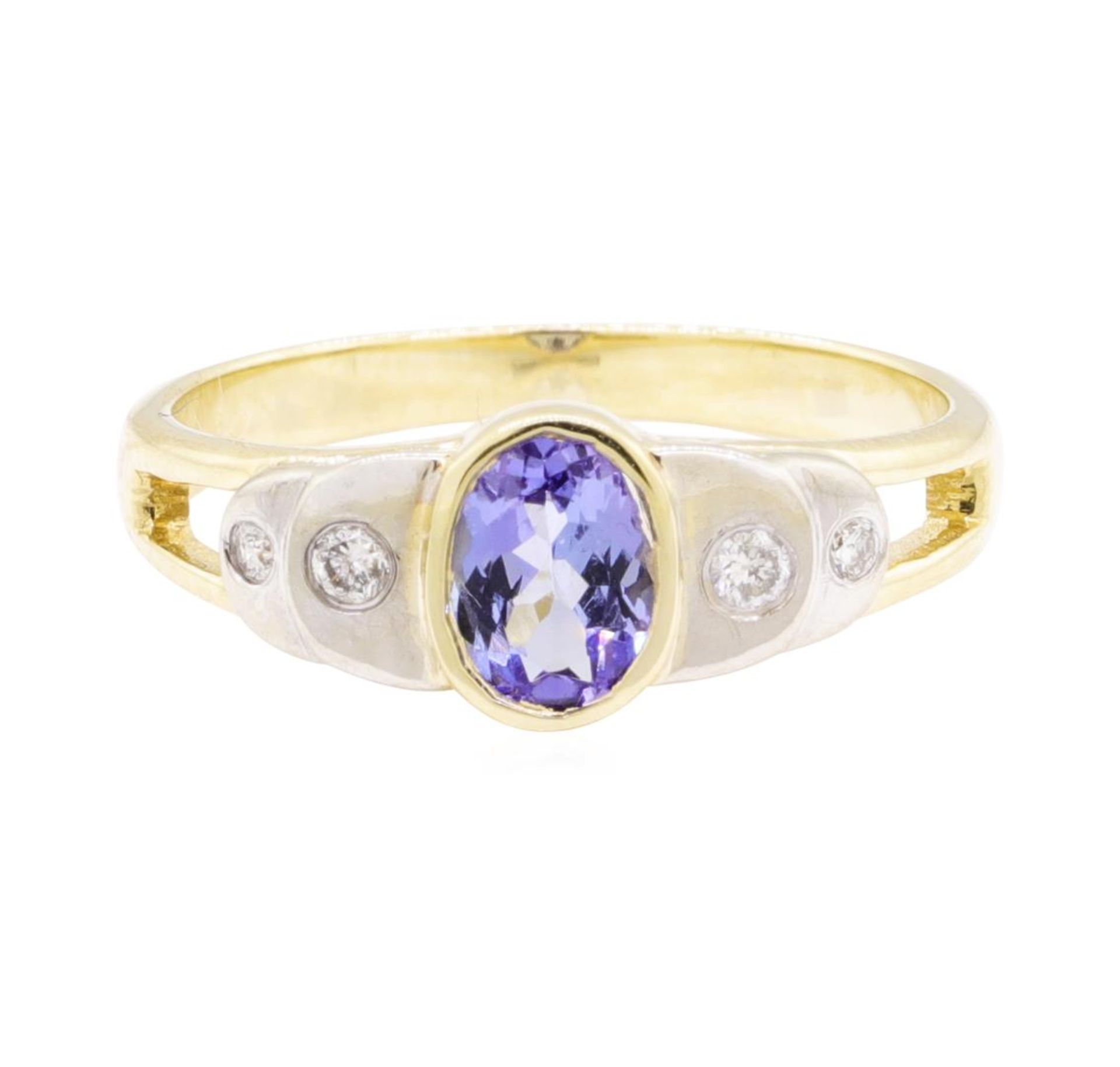 0.86 ctw Tanzanite And Diamond Ring - 14KT Yellow And White Gold - Image 2 of 5