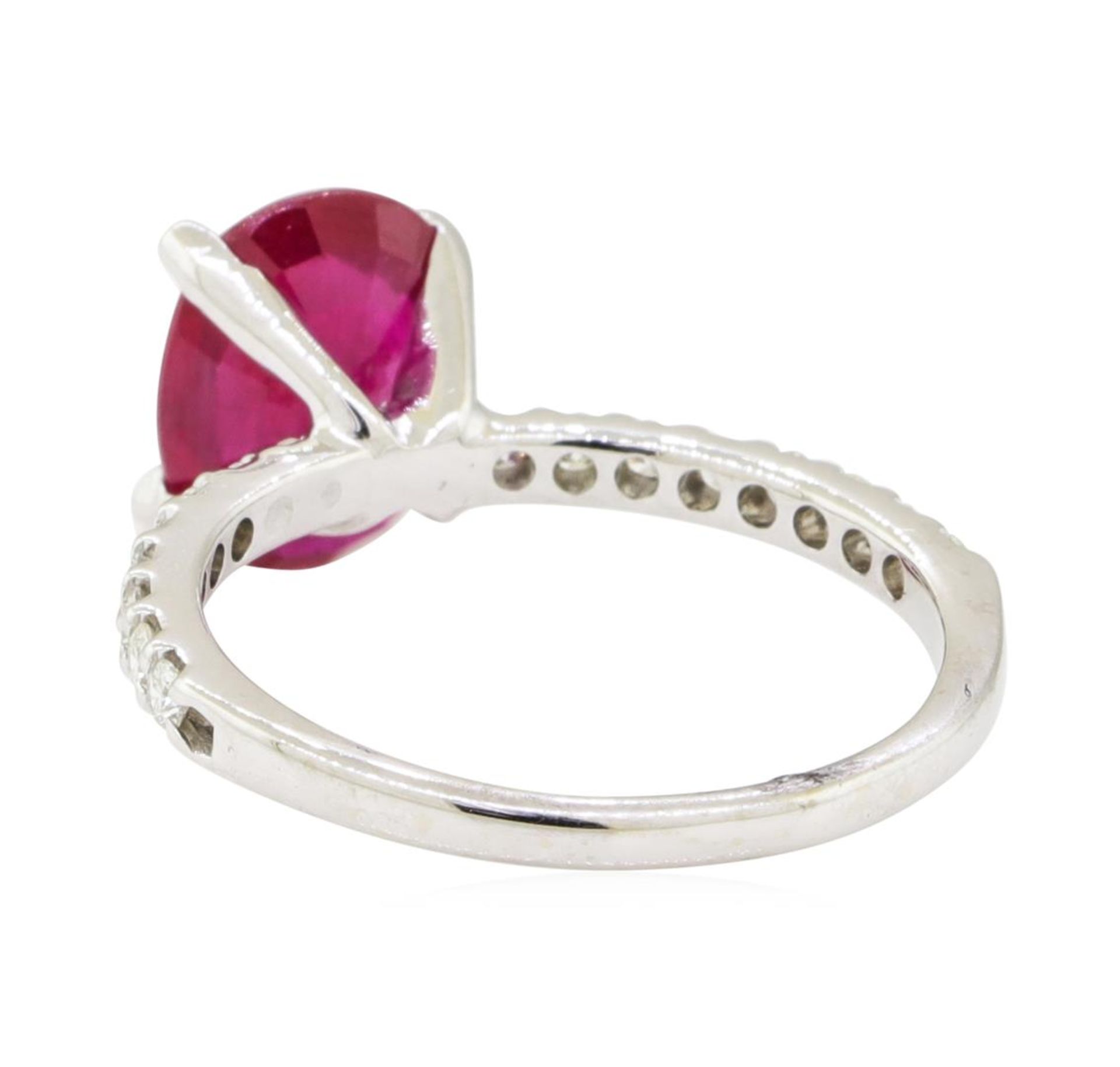 2.38ctw Glass Filled Natural Ruby and Diamond Ring - 14KT White Gold - Image 3 of 4