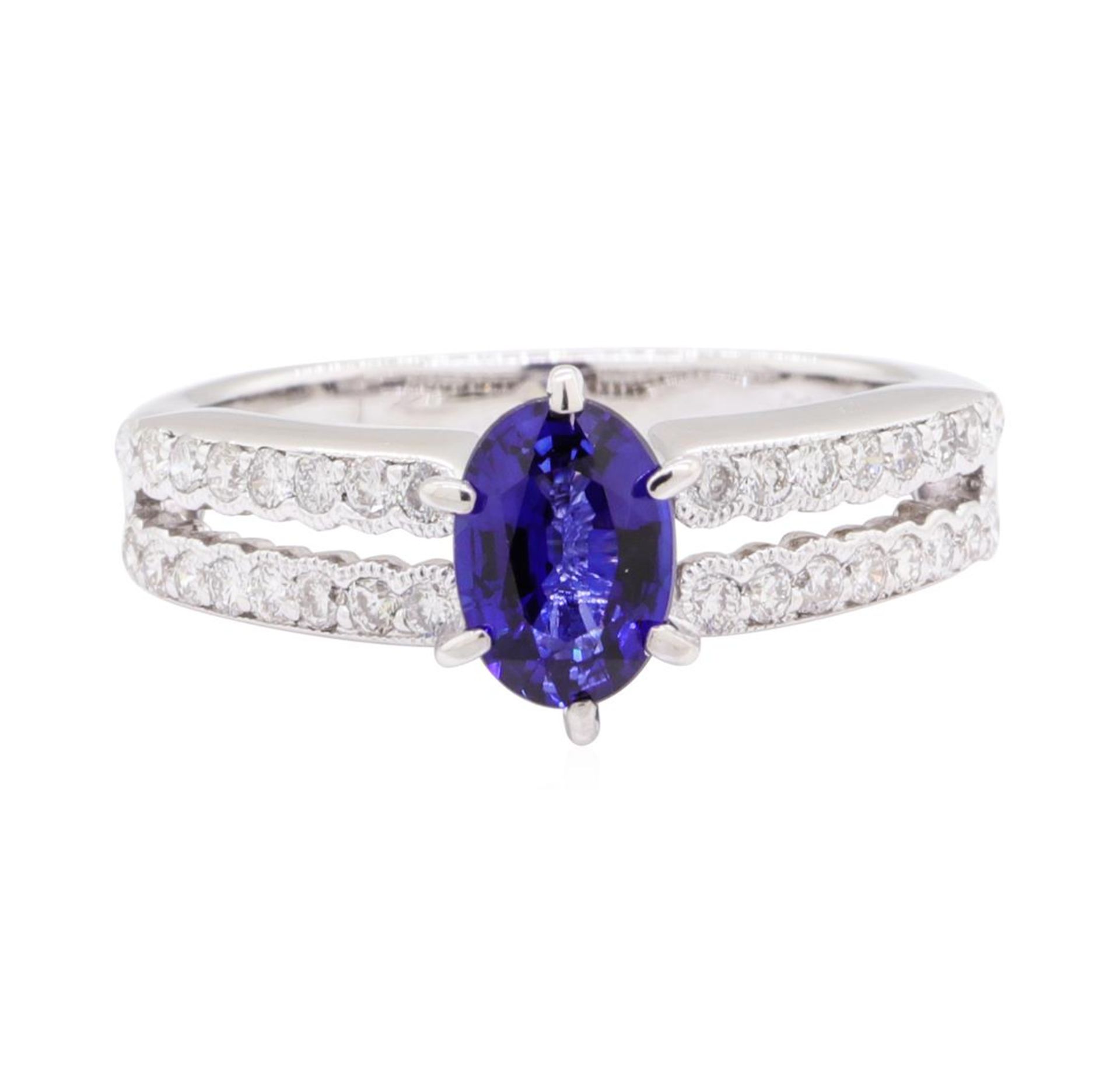 0.88ct Sapphire and Diamond Ring - 18KT White Gold - Image 2 of 4