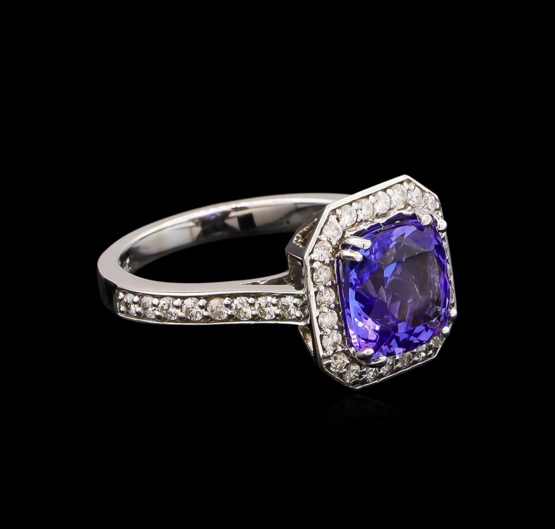 2.95ct Tanzanite and Diamond Ring - 14KT White Gold