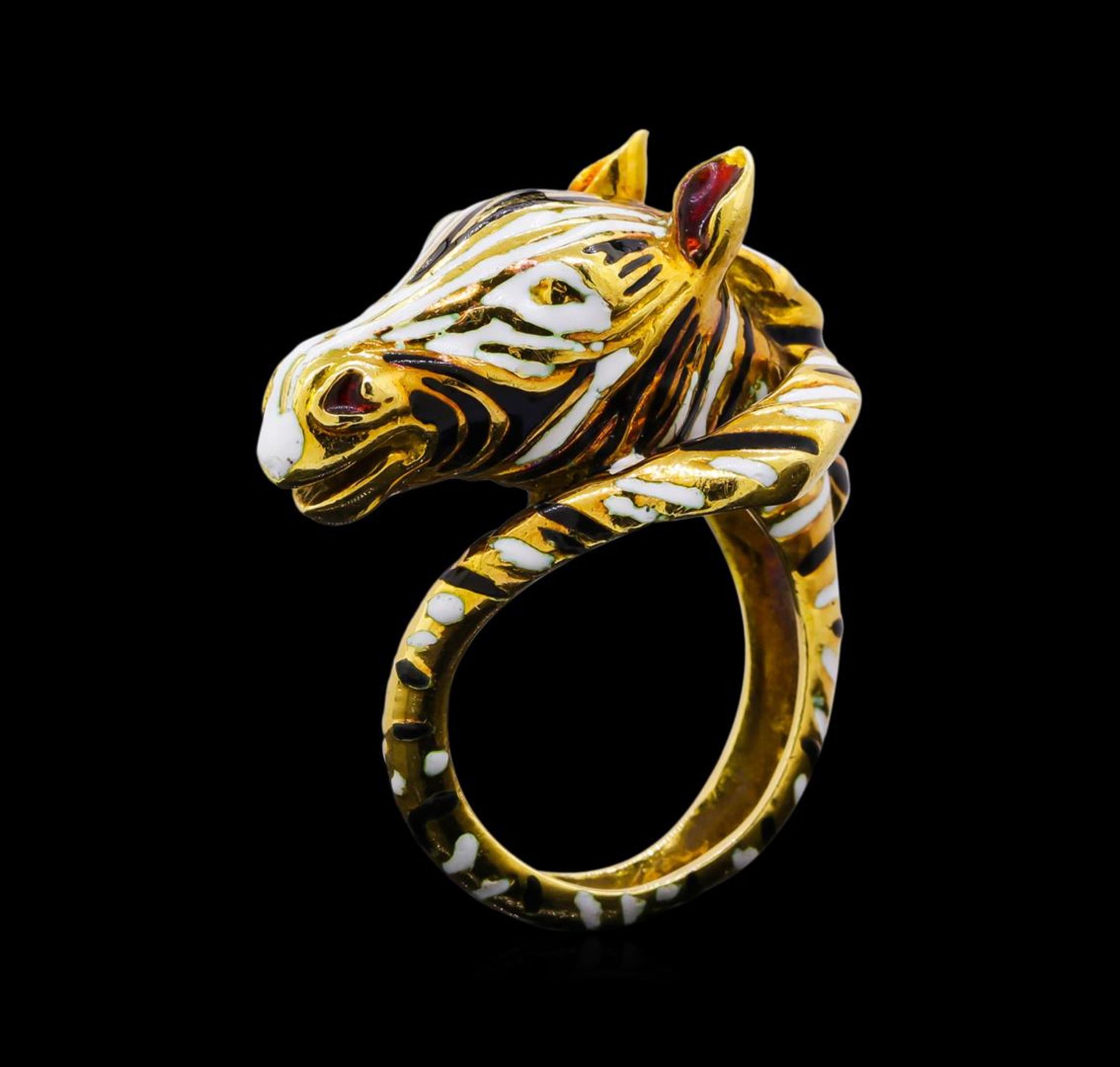 18KT Yellow Gold Zebra Ring - Image 4 of 5