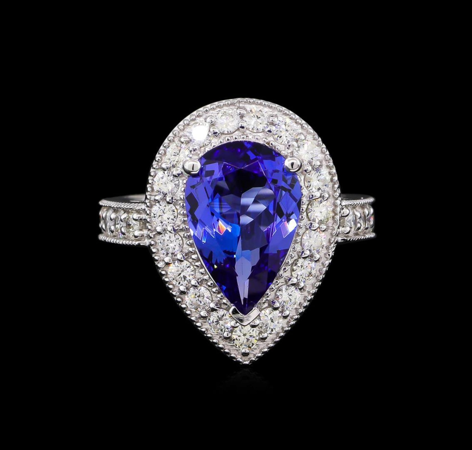 3.30 ctw Tanzanite and Diamond Ring - 14KT White Gold - Image 2 of 5