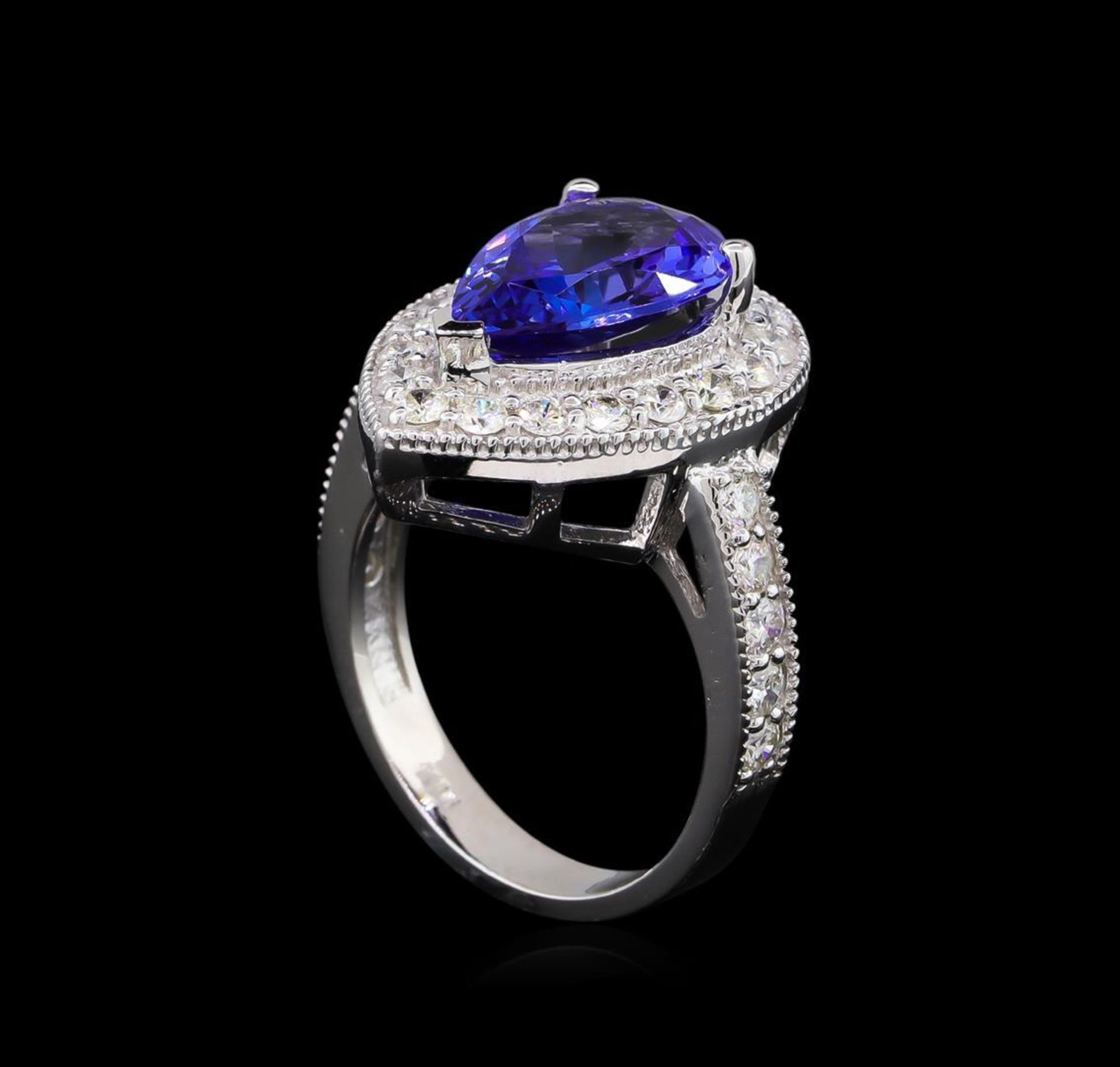 3.30 ctw Tanzanite and Diamond Ring - 14KT White Gold - Image 4 of 5