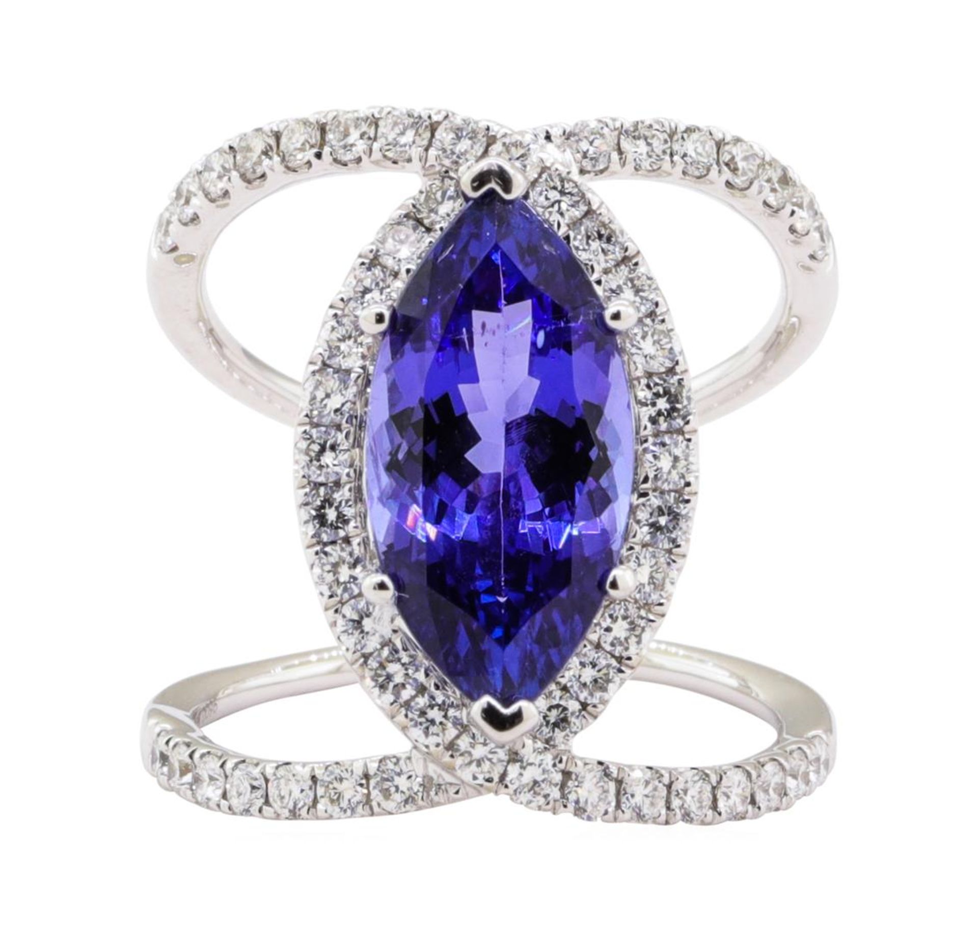 5.24ct Tanzanite and Diamond Ring - 18KT White Gold - Image 2 of 4