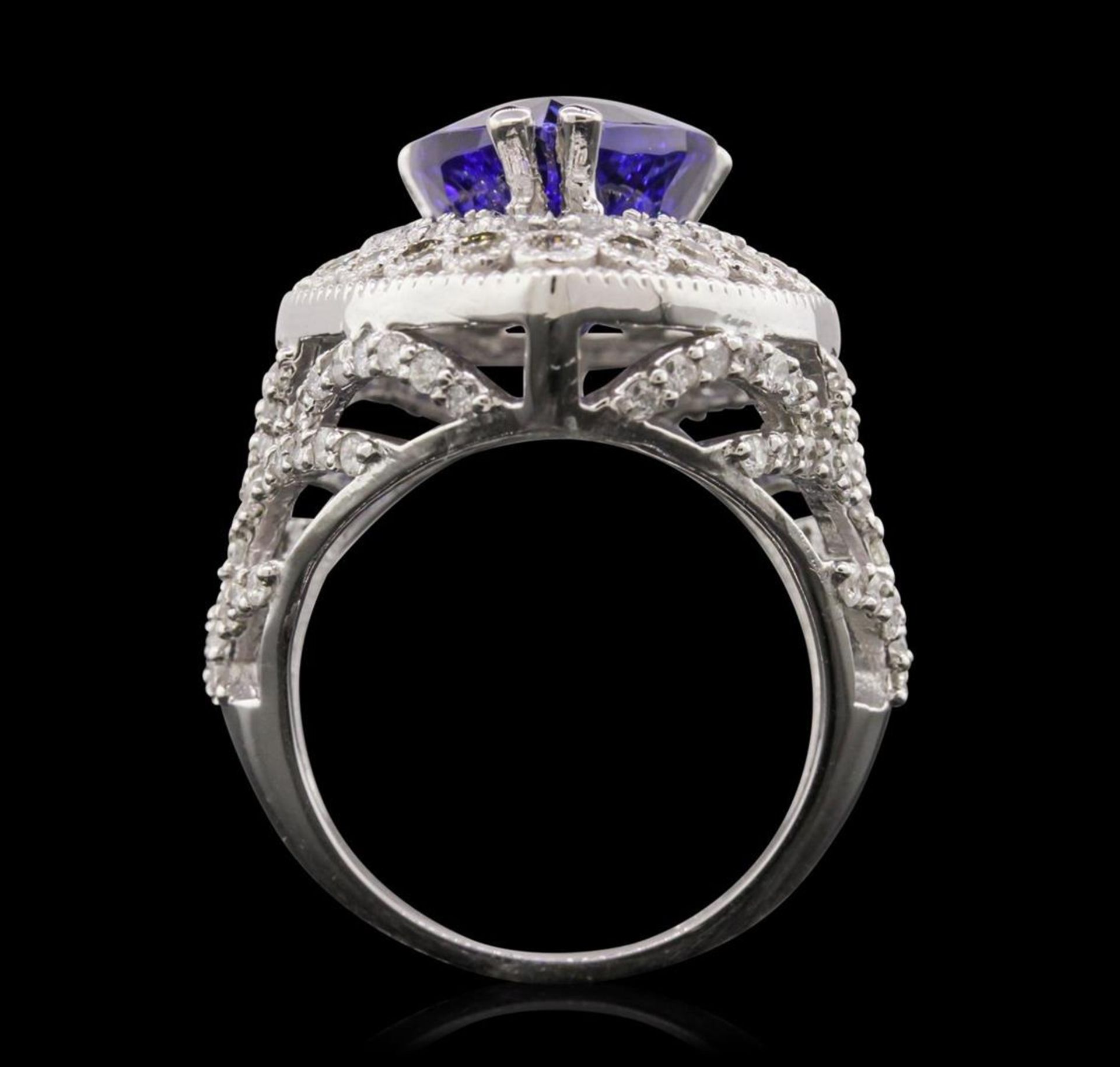 14KT White Gold 9.78 ctw Tanzanite and Diamond Ring - Image 2 of 5