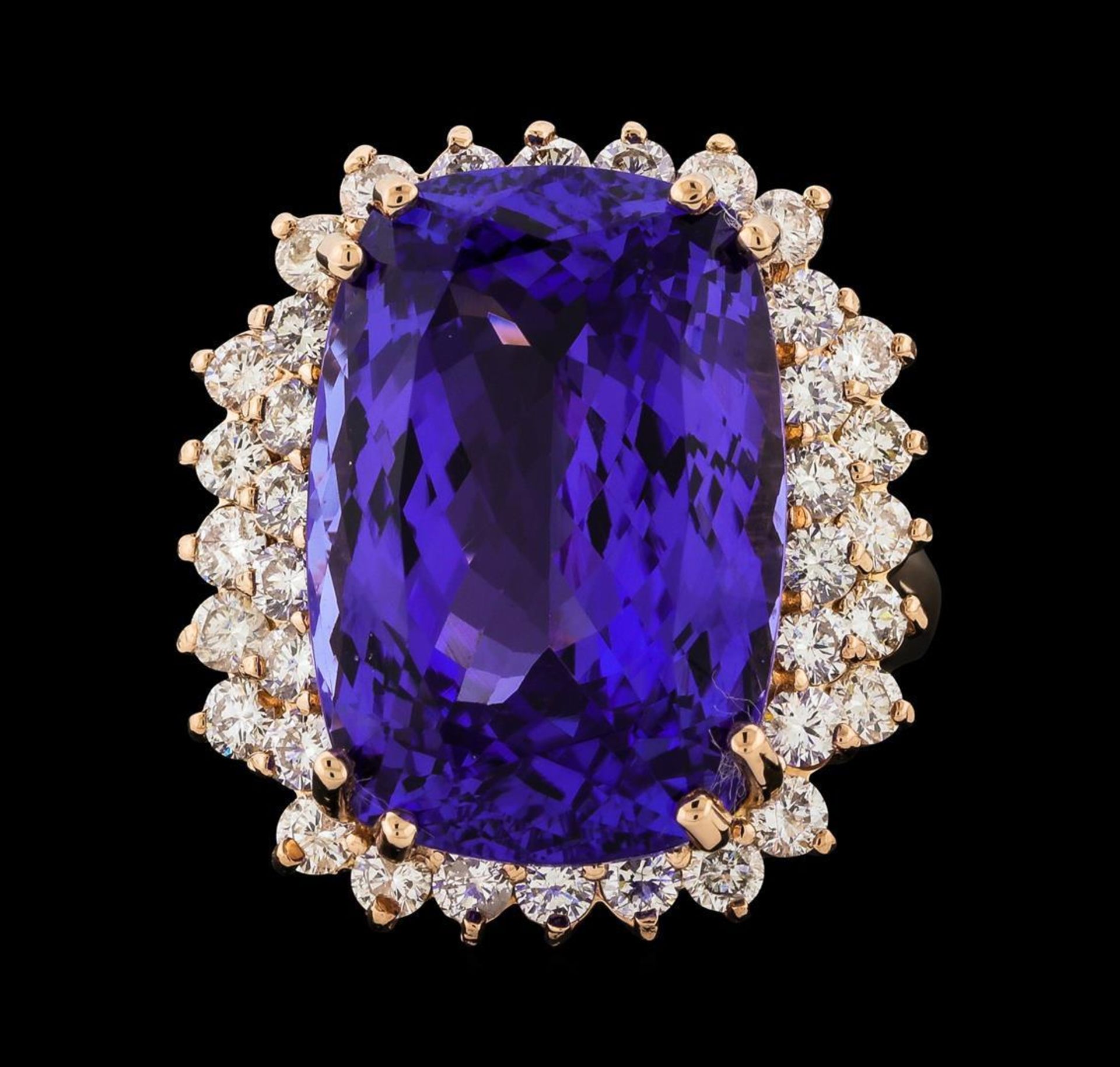 17.77 ctw Tanzanite and Diamond Ring - 14KT Rose Gold - Image 2 of 5