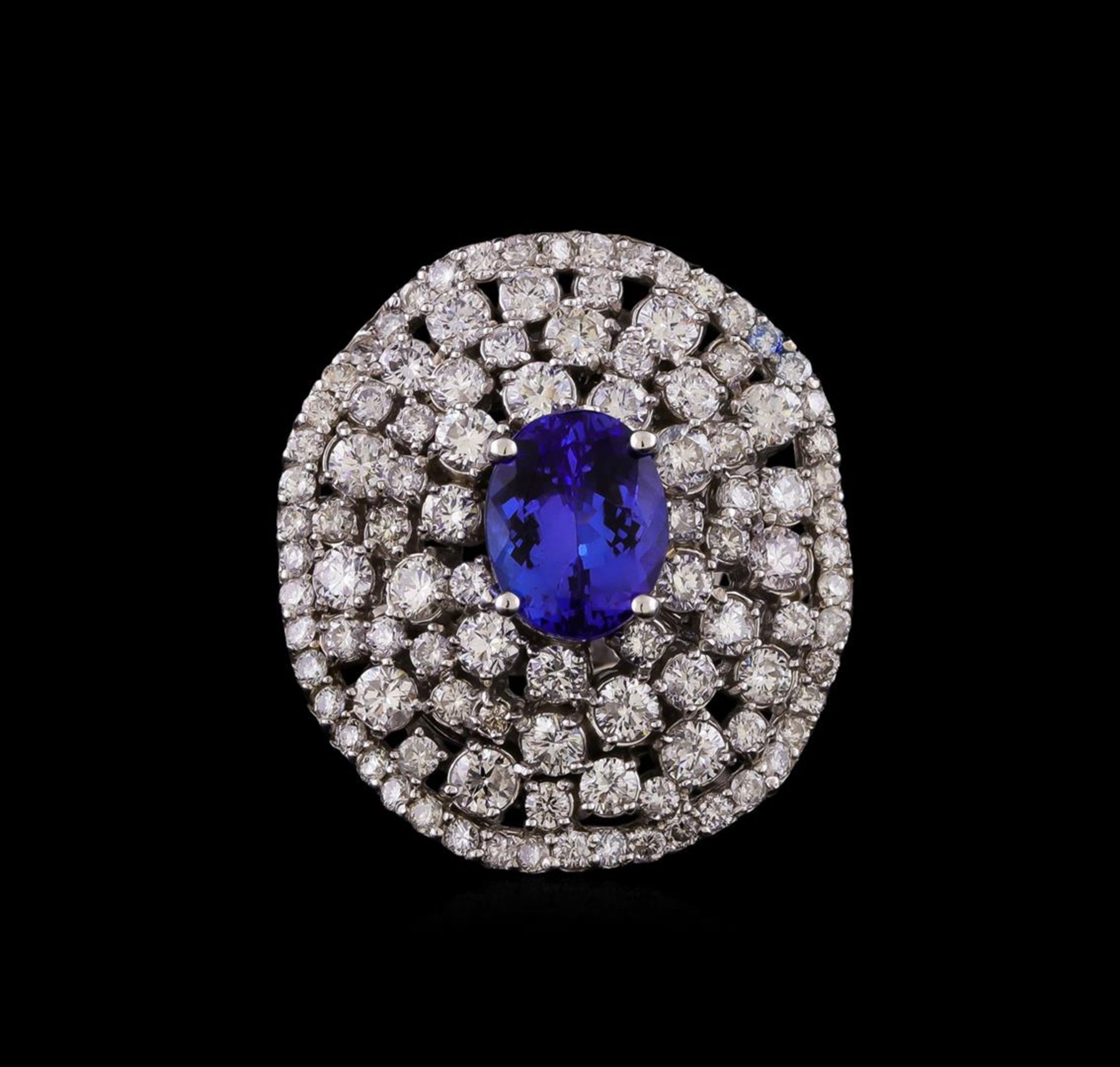 14KT White Gold 2.55 ctw Tanzanite and Diamond Ring - Image 2 of 5