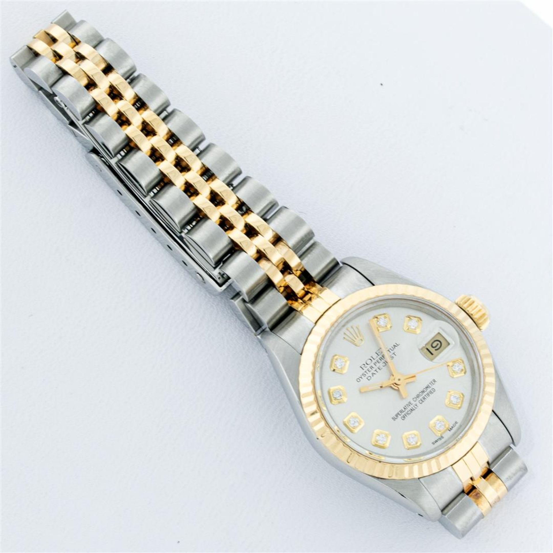 Rolex Ladies 2 Tone Silver Diamond 26MM Datejust Wristwatch - Image 6 of 9
