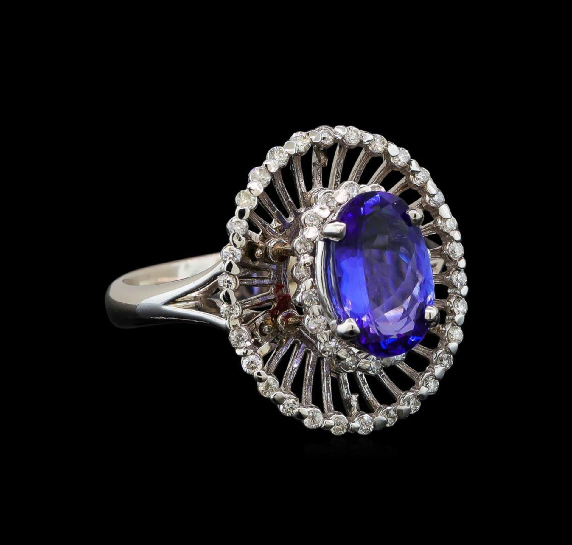 14KT White Gold 1.80ct Tanzanite and Diamond Ring