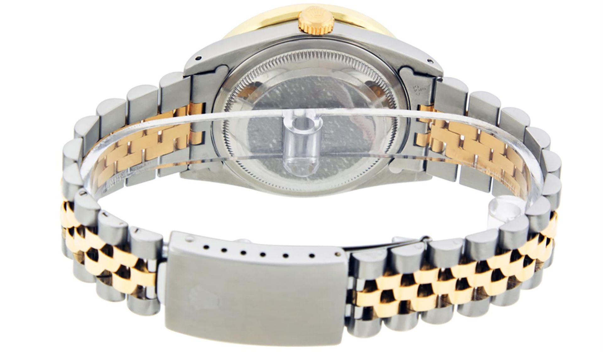 Rolex Mens 2 Tone Black String VS 3ctw Channel Set Diamond Datejust Wristwatch - Image 5 of 8