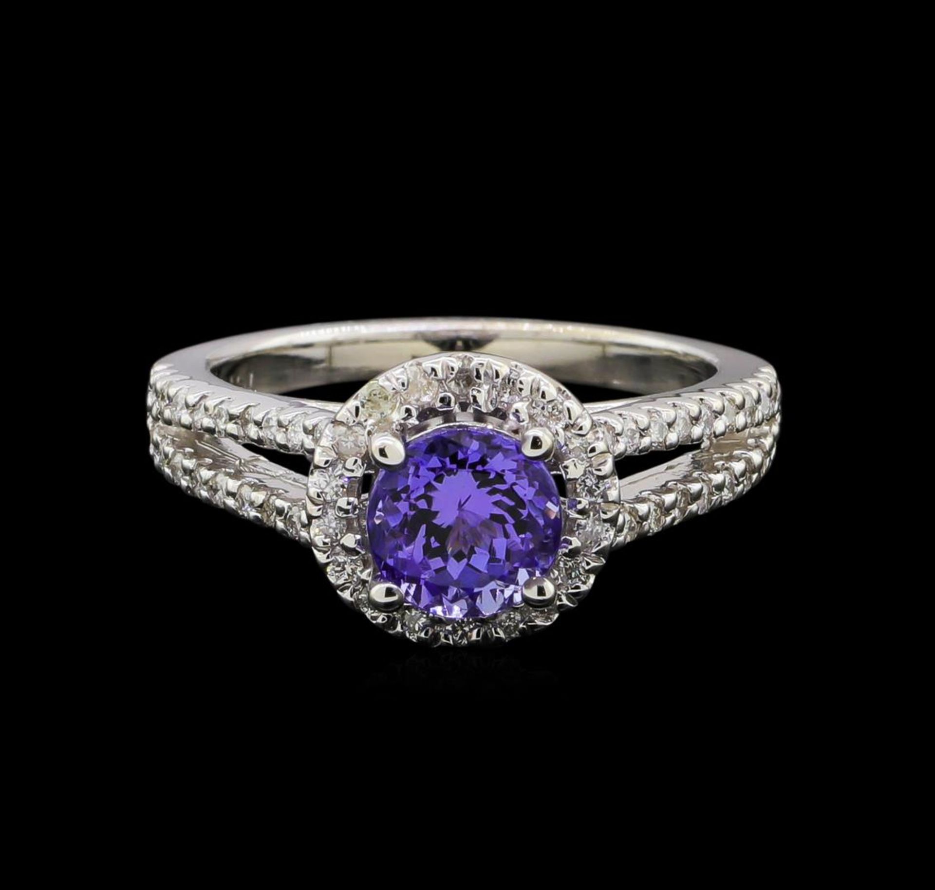 1.37 ctw Tanzanite and Diamond Ring - 14KT White Gold - Image 2 of 4