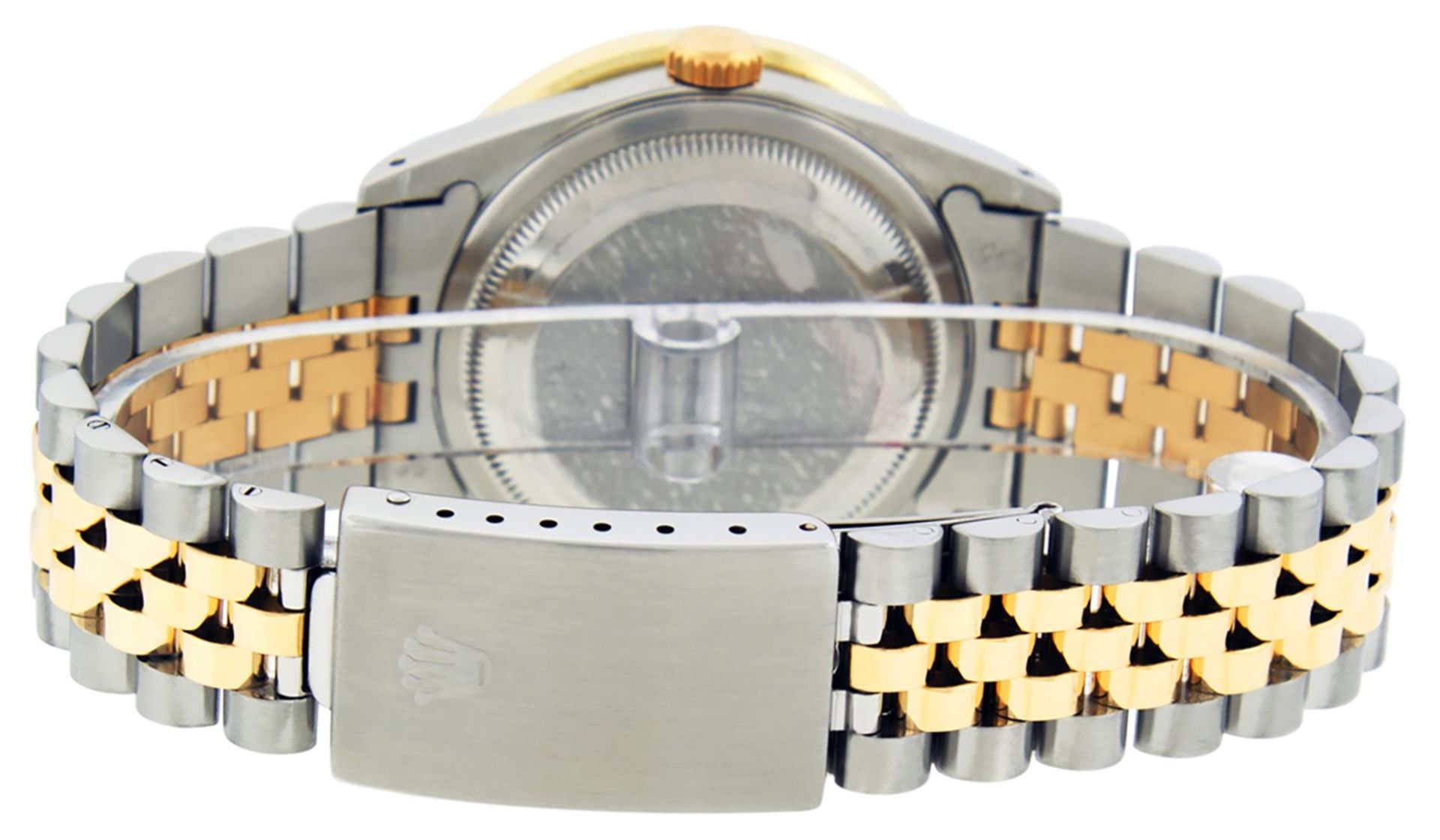 Rolex Mens 2 Tone Black String VS 3ctw Channel Set Diamond Datejust Wristwatch - Image 4 of 8