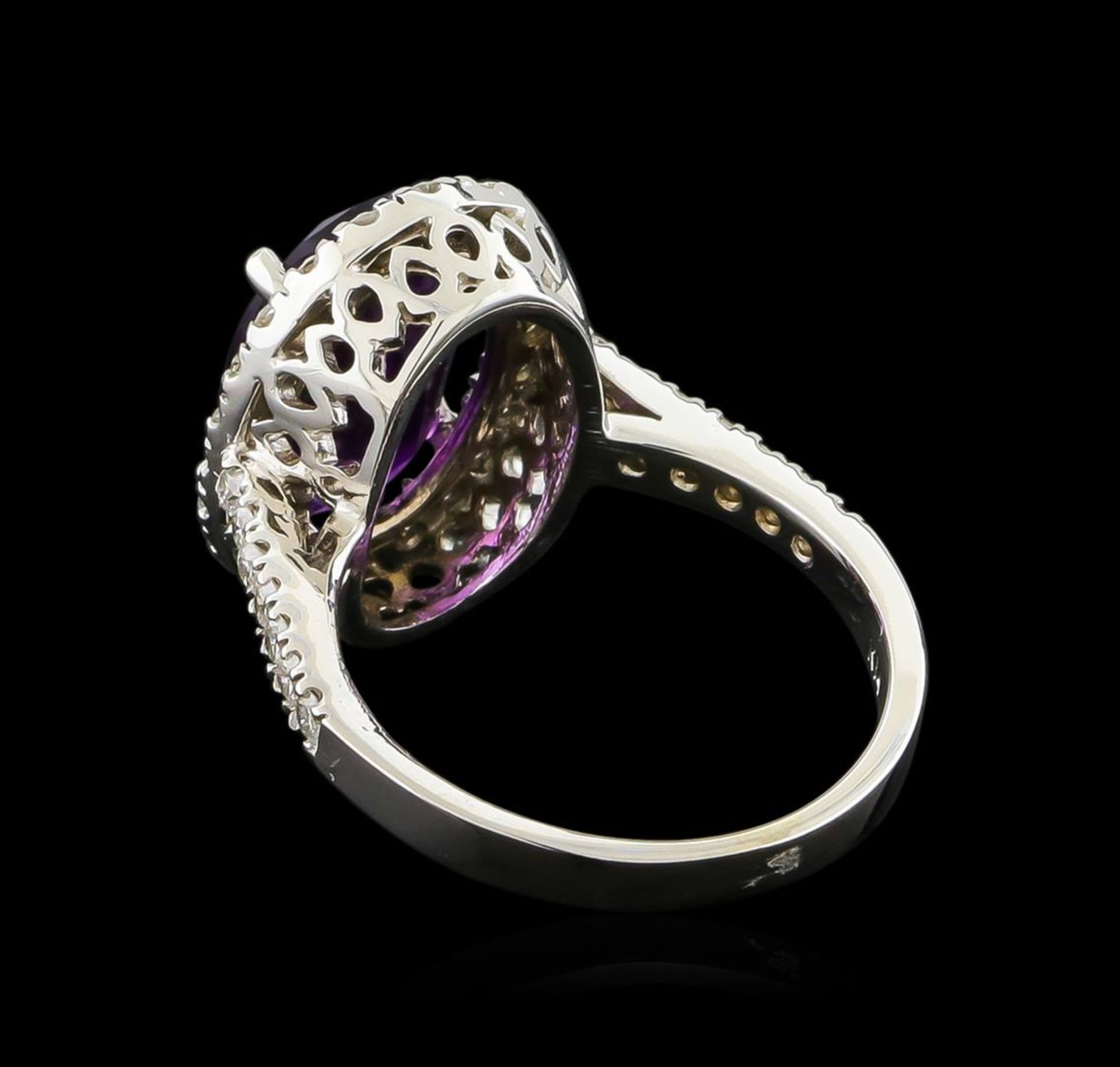 3.58ct Amethyst and Diamond Ring - 14KT White Gold - Image 3 of 4