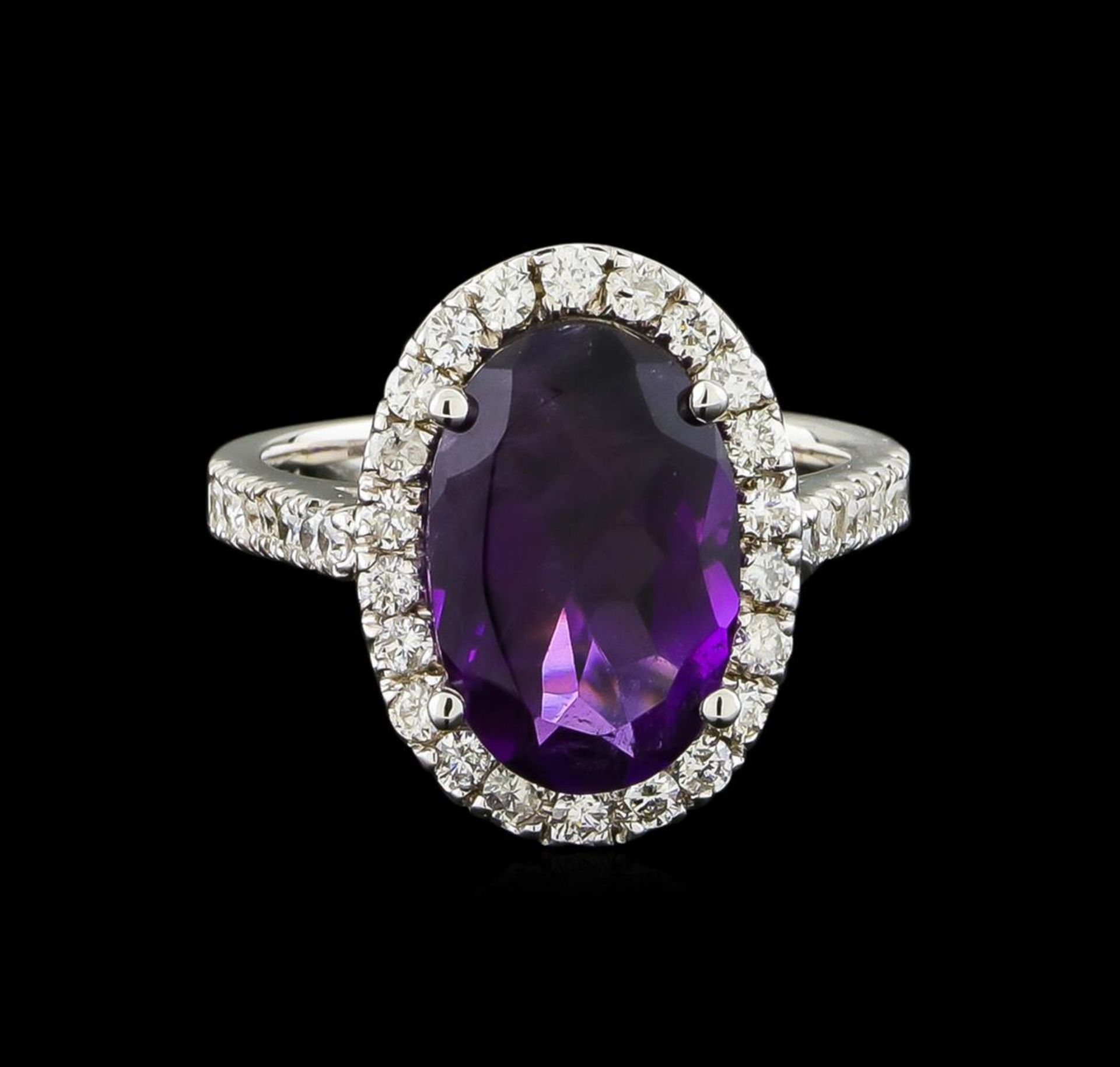 3.58ct Amethyst and Diamond Ring - 14KT White Gold - Image 2 of 4