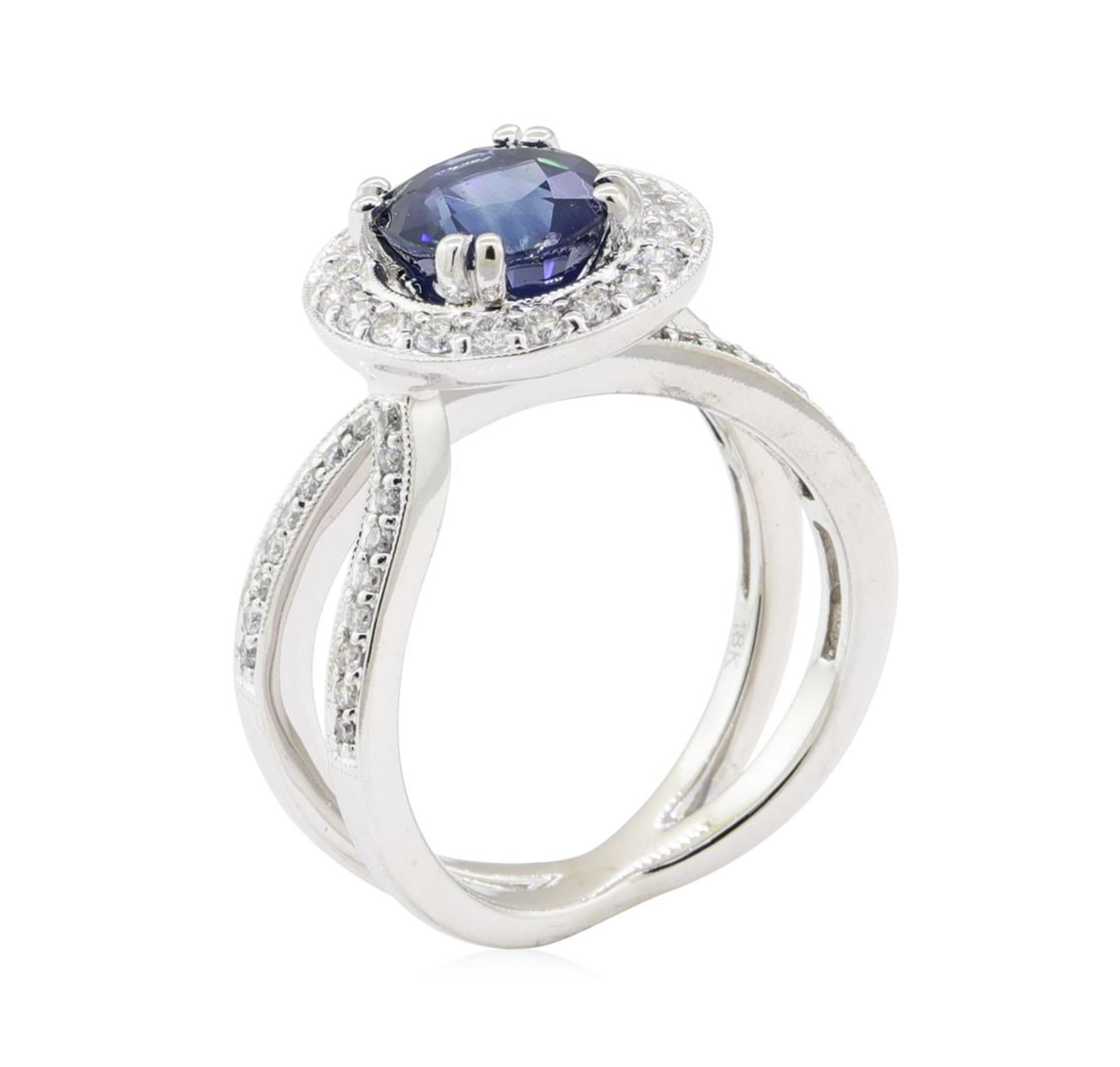 2.69 ctw Sapphire and Diamond Ring - 18KT White Gold - Image 4 of 5