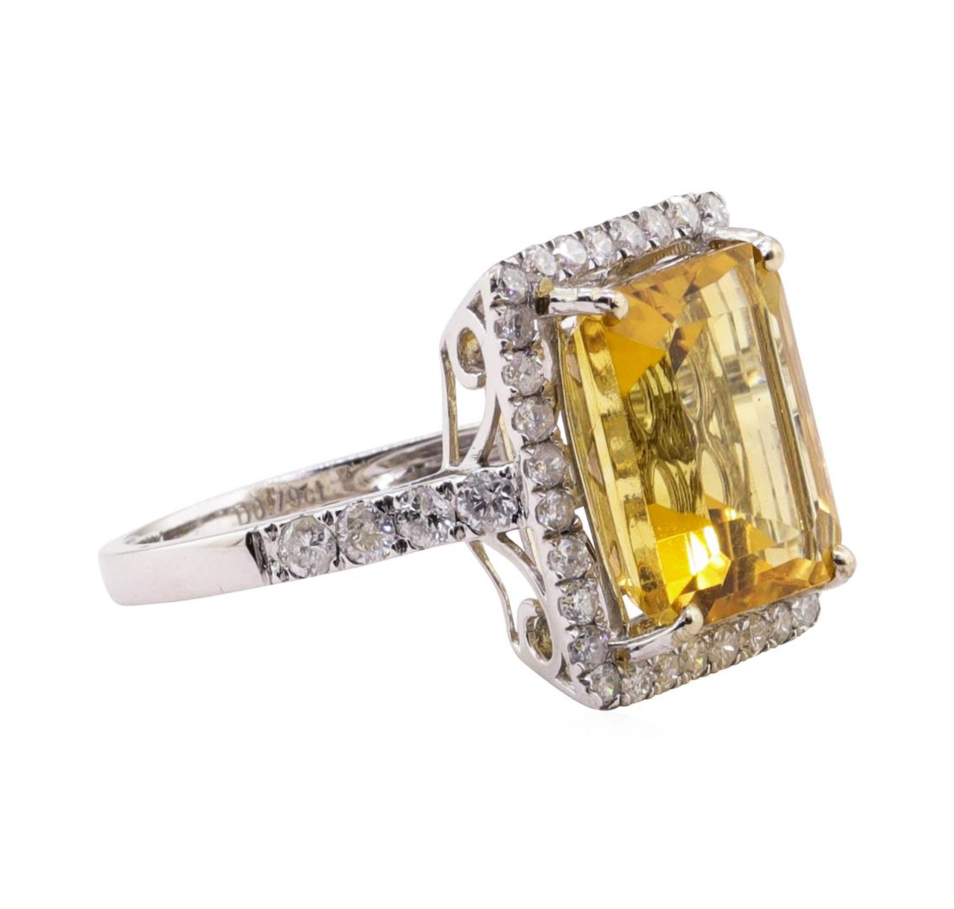 6.25ct Citrine and Diamond Ring - 14KT White Gold - Image 2 of 5