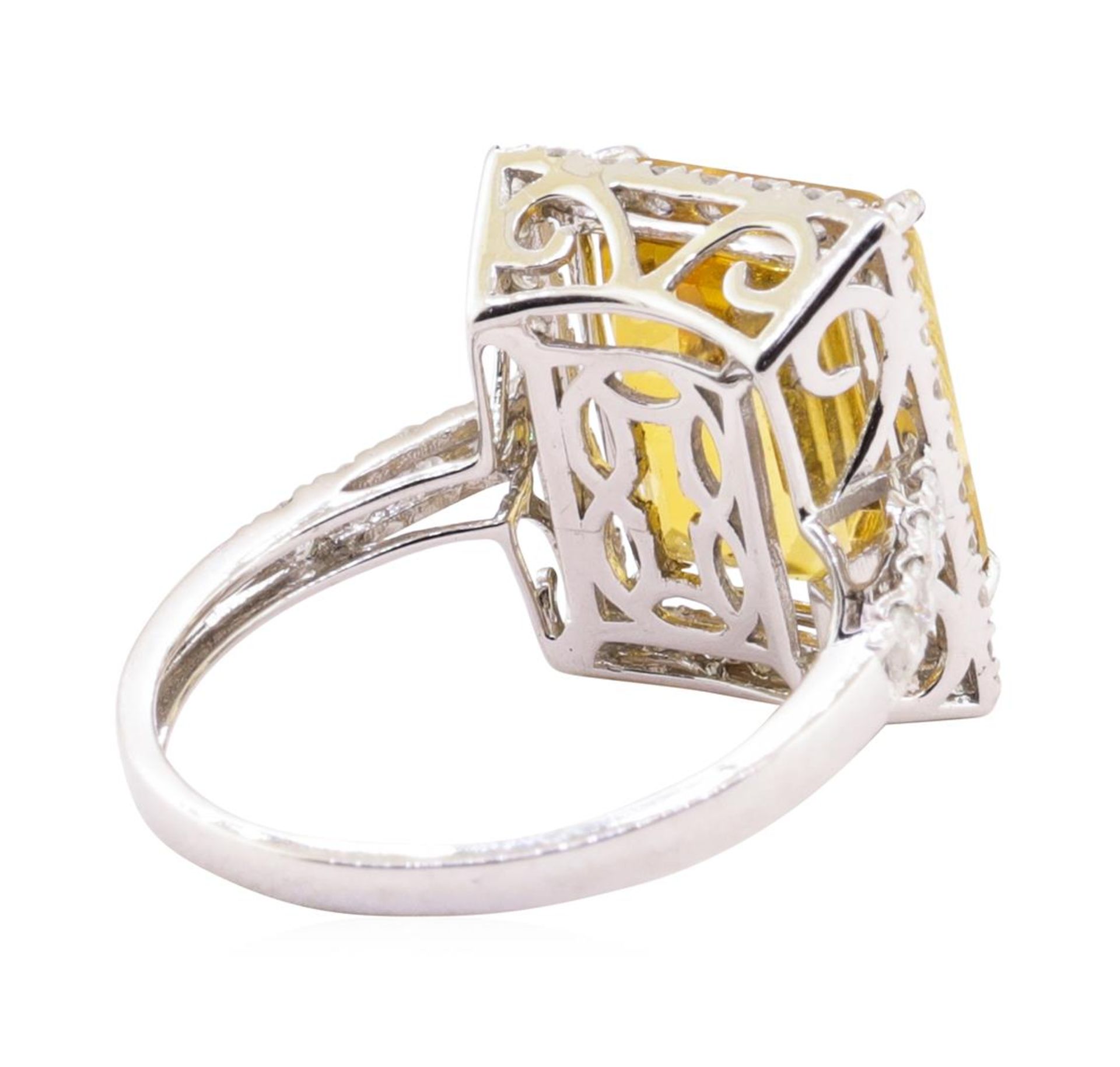 6.25ct Citrine and Diamond Ring - 14KT White Gold - Image 3 of 5