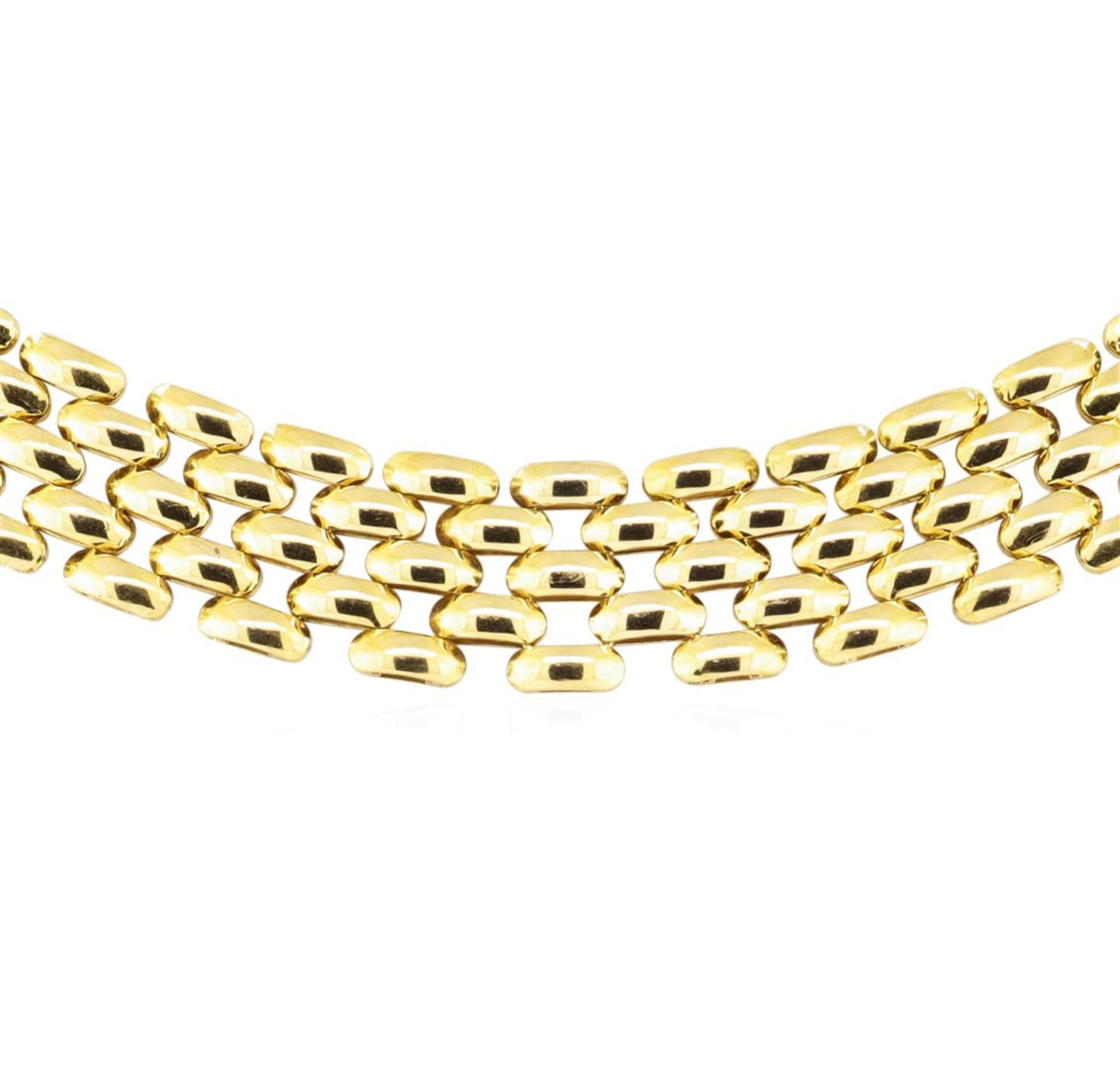 17.75 Inch Five Row Panther Link Chain - 18KT Yellow Gold - Image 2 of 2