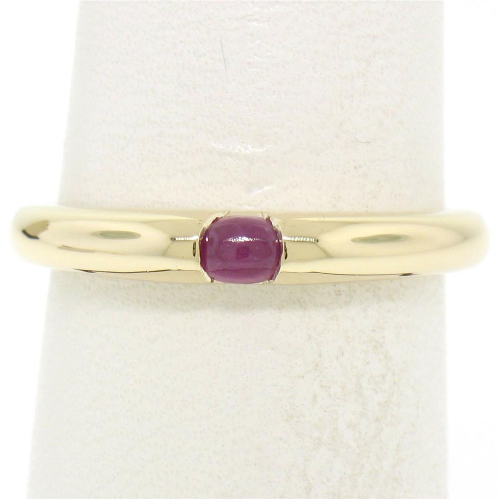 14K Tri Color Gold 3 Stackable Tension Set Emerald Sapphire Ruby Solitaire Rings - Image 7 of 8