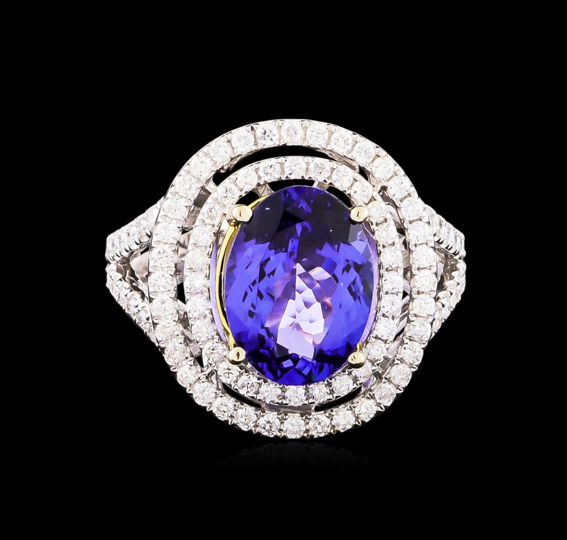 14KT Two-Tone 4.50 ctw Tanzanite and Diamond Ring - Image 2 of 5
