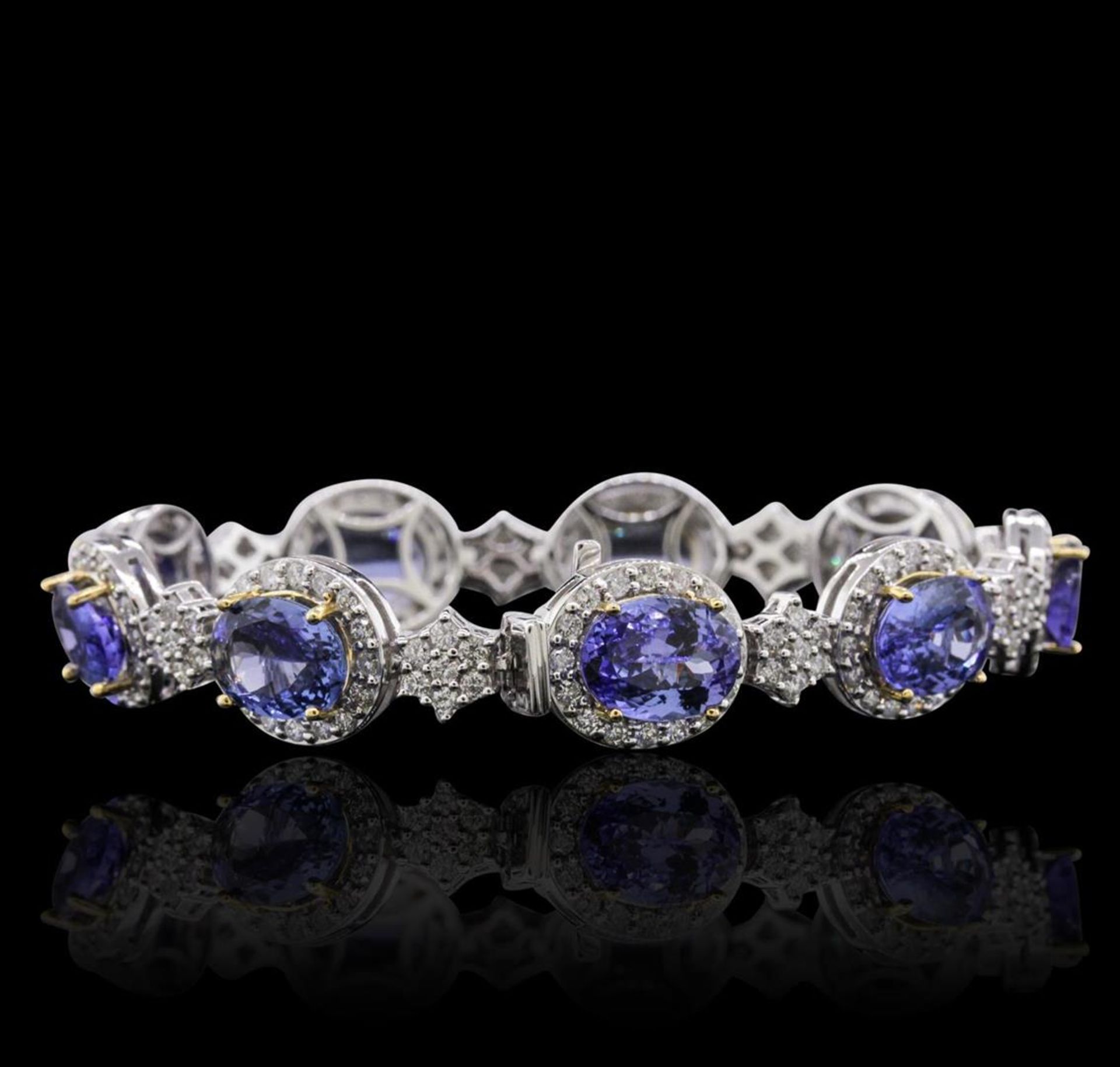 14KT Two-Tone Gold 25.74 ctw Tanzanite and Diamond Bracelet - Image 2 of 4