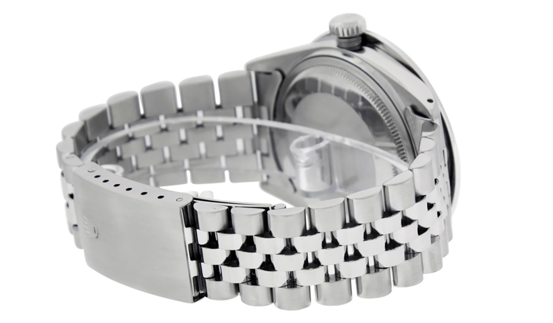Rolex Mens Stainless Steel Black Jubilee 3ctw Diamond Datejust Wristwatch 36MM W - Image 6 of 9