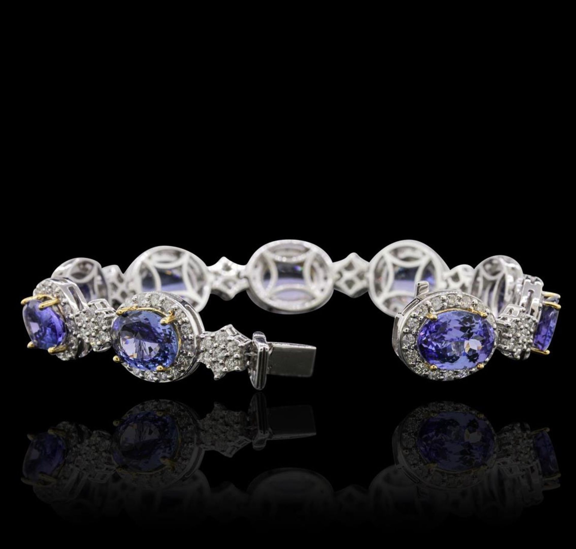 14KT Two-Tone Gold 25.74 ctw Tanzanite and Diamond Bracelet - Image 3 of 4