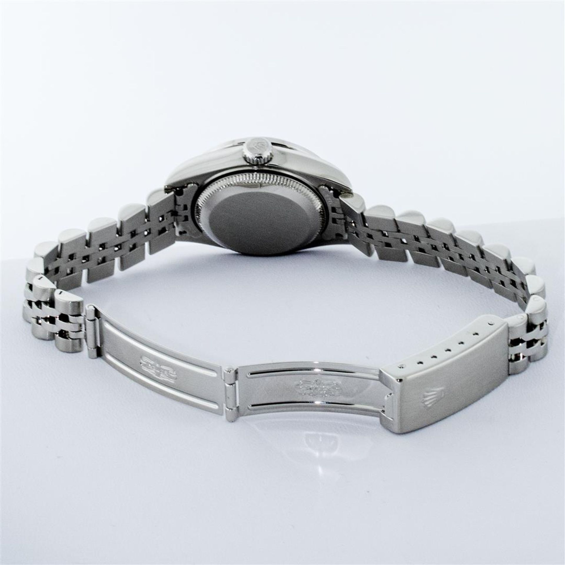 Rolex Ladies Stainless Steel Quickset Salmon Diamond Lugs Jubilee Datejust Wrist - Image 9 of 9