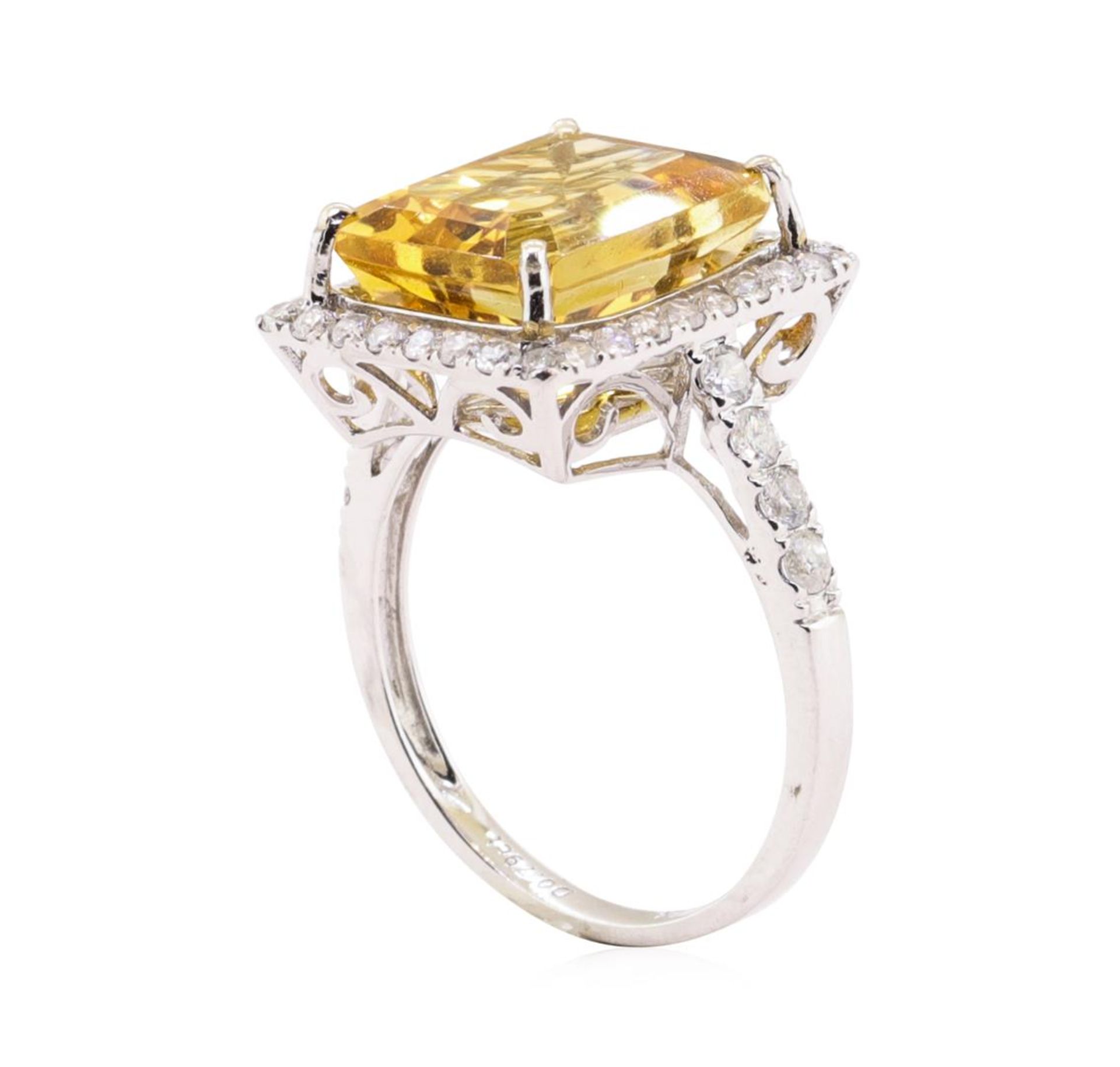 6.25ct Citrine and Diamond Ring - 14KT White Gold - Image 4 of 5