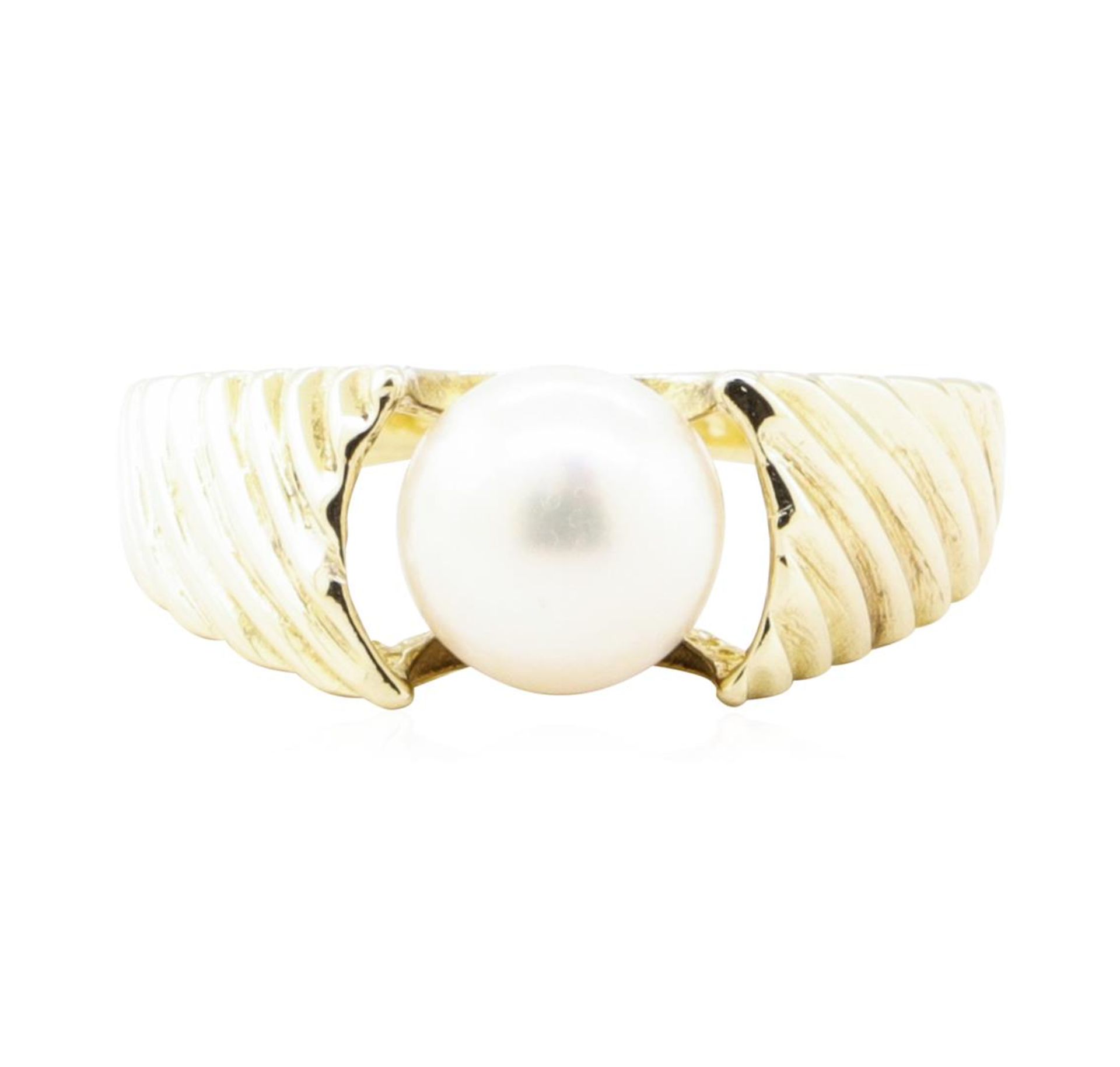 7mm Cultured Pearl Ring - 14KT Yellow Gold - Image 2 of 4