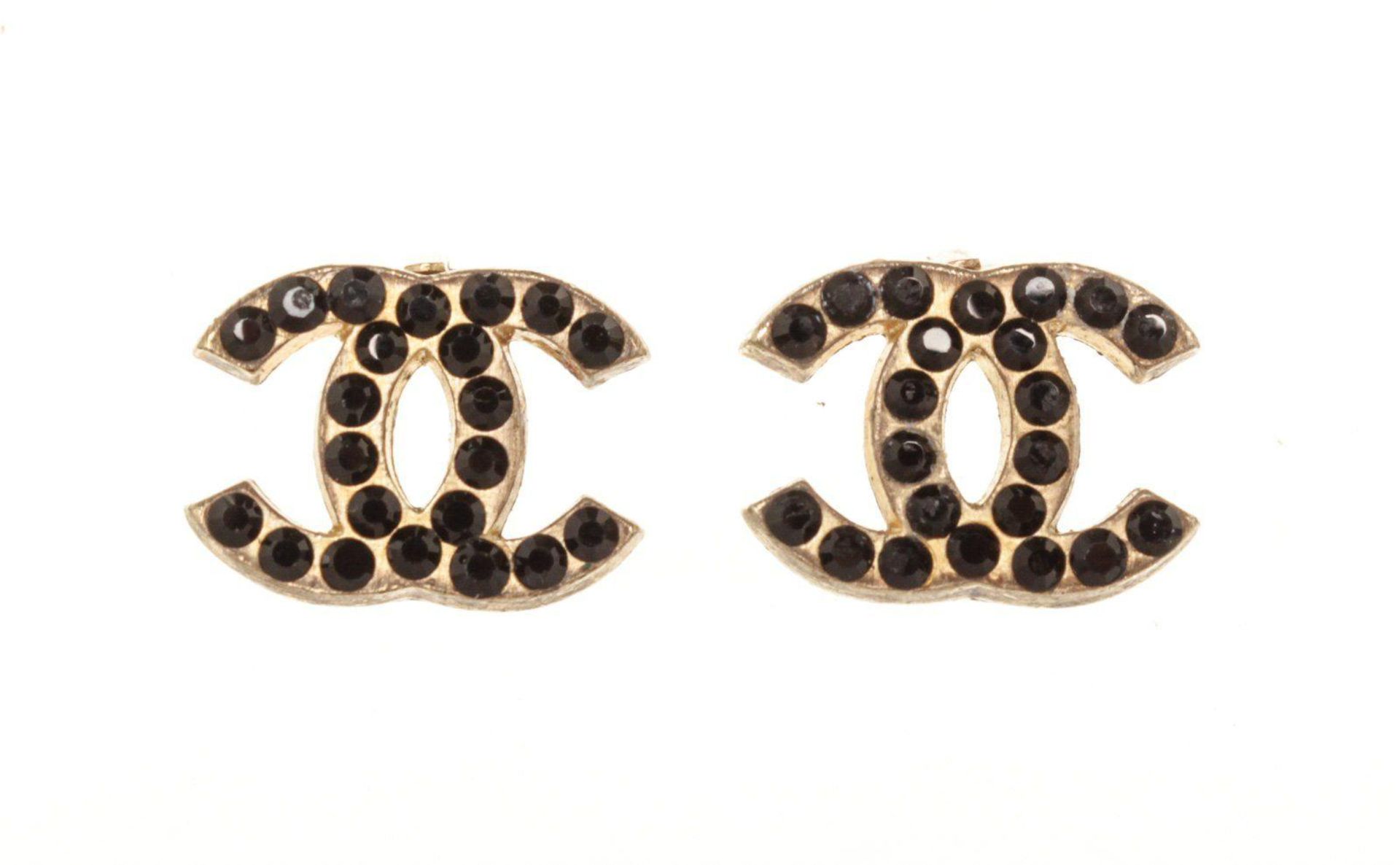 Chanel CC Black Earring