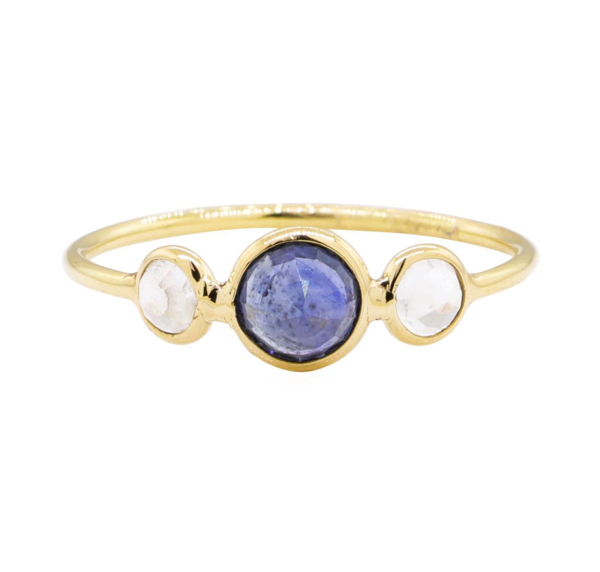 1.20 ctw Sapphire and Moonstone Ring - 18KT Yellow Gold - Image 2 of 4