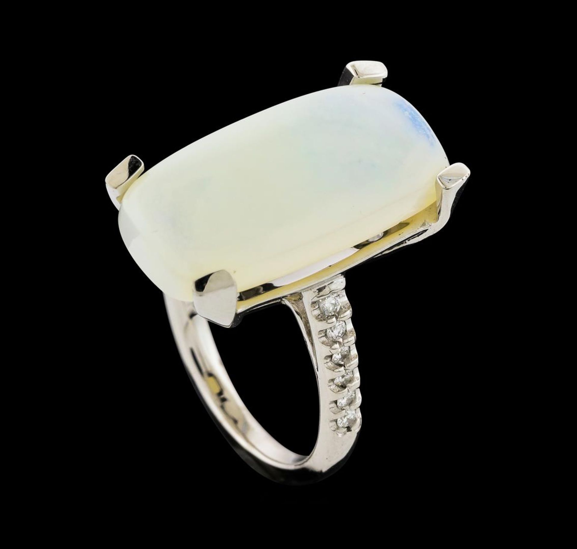 7.50 ctw Opal and Diamond Ring - 14KT White Gold - Image 4 of 4
