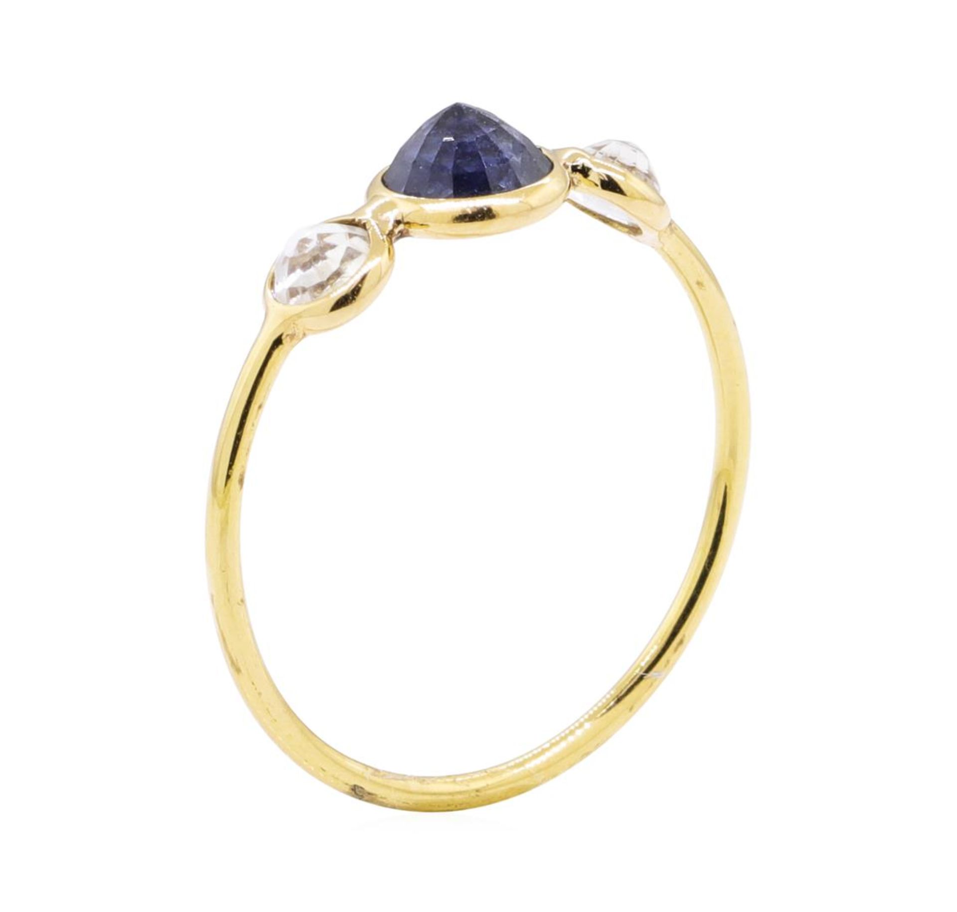 1.20 ctw Sapphire and Moonstone Ring - 18KT Yellow Gold - Image 4 of 4