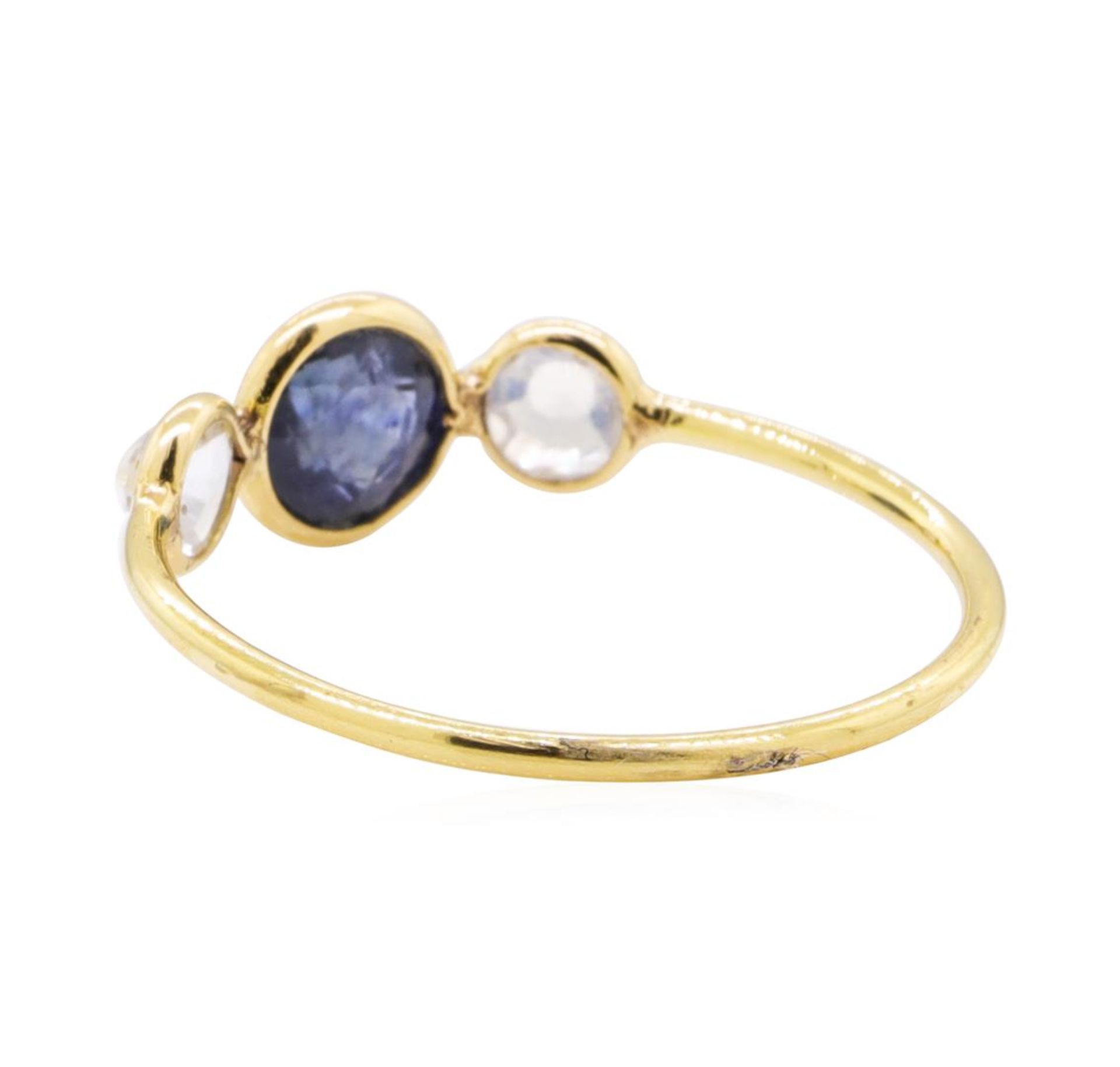 1.20 ctw Sapphire and Moonstone Ring - 18KT Yellow Gold - Image 3 of 4