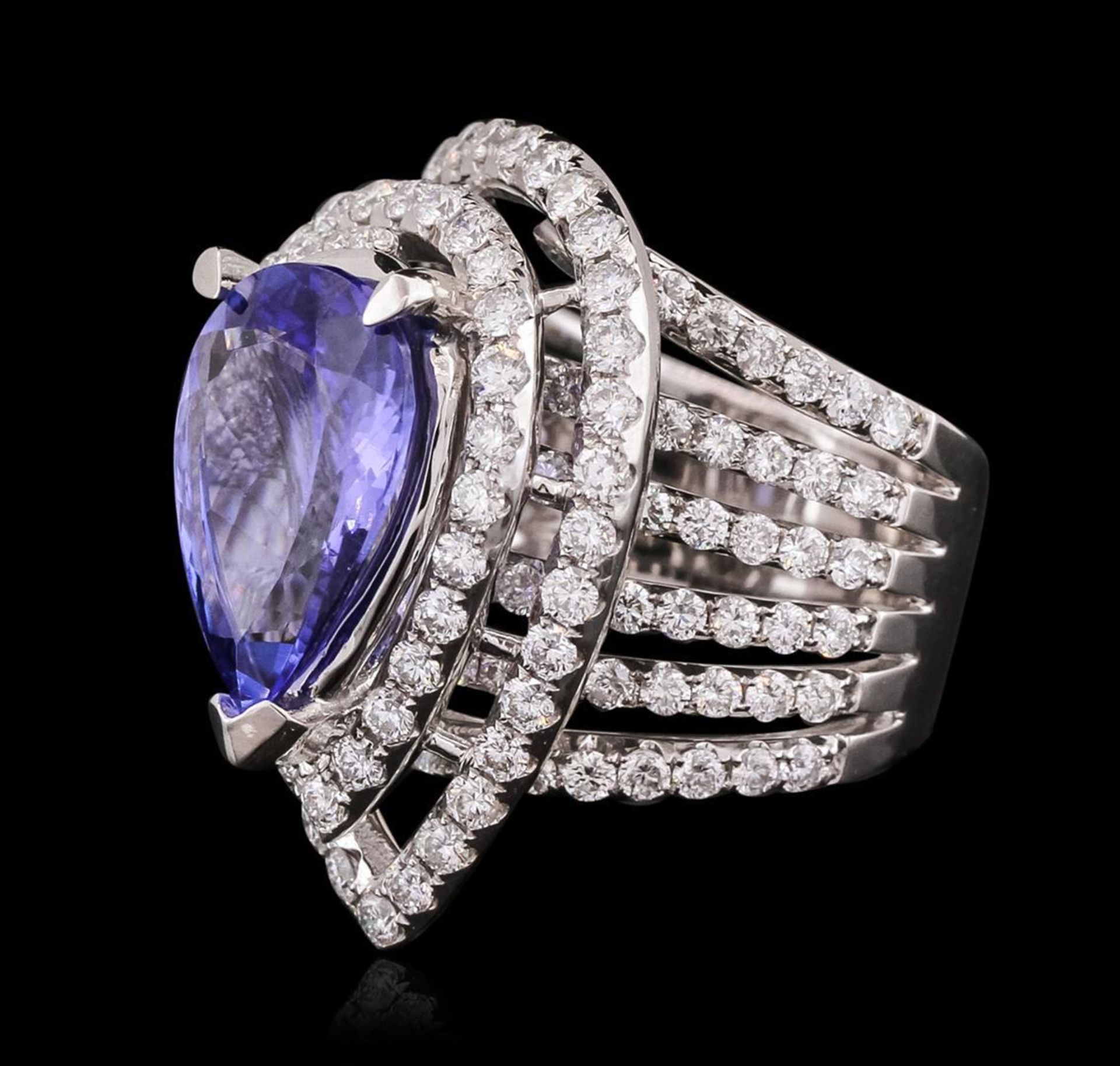 18KT White Gold 6.53ct Tanzanite and Diamond Ring