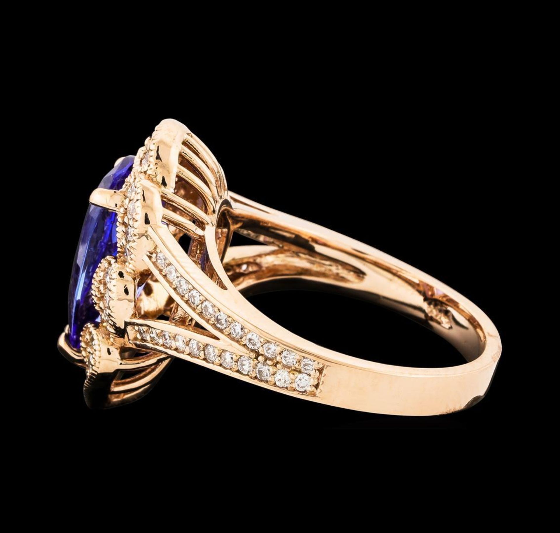 3.12 ctw Tanzanite and Diamond Ring - 14KT Rose Gold - Image 3 of 5