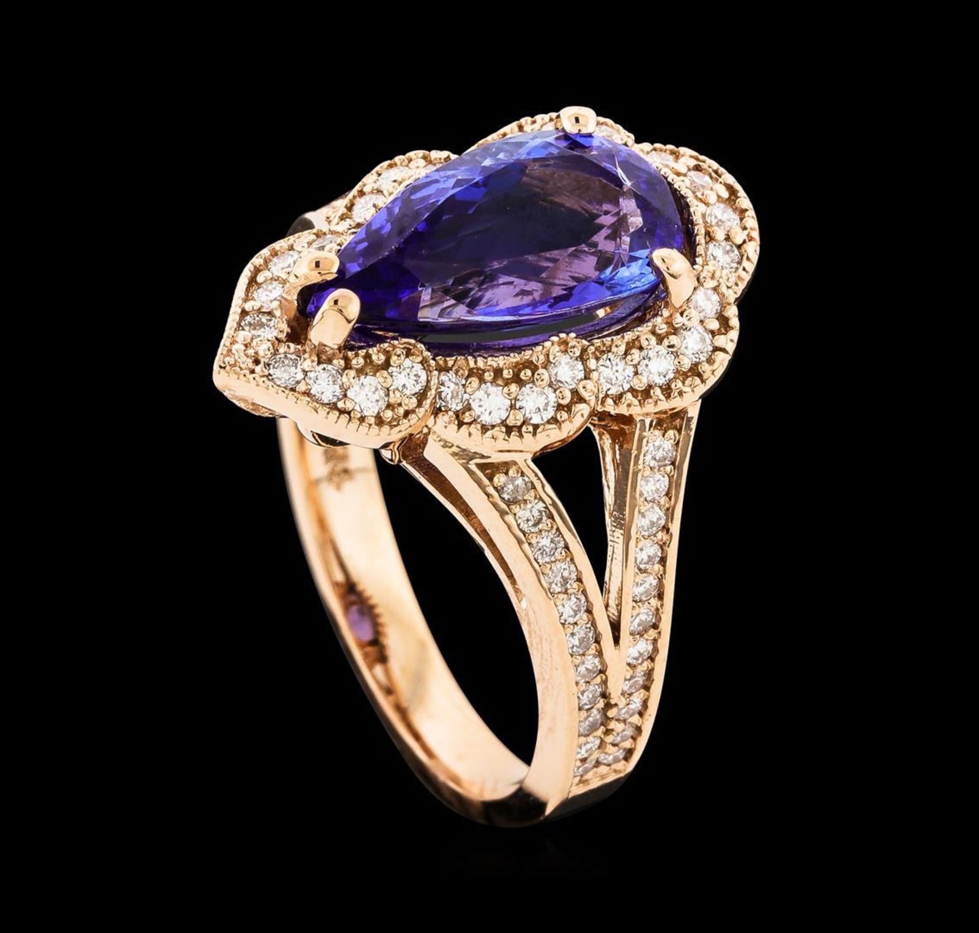 3.12 ctw Tanzanite and Diamond Ring - 14KT Rose Gold - Image 4 of 5