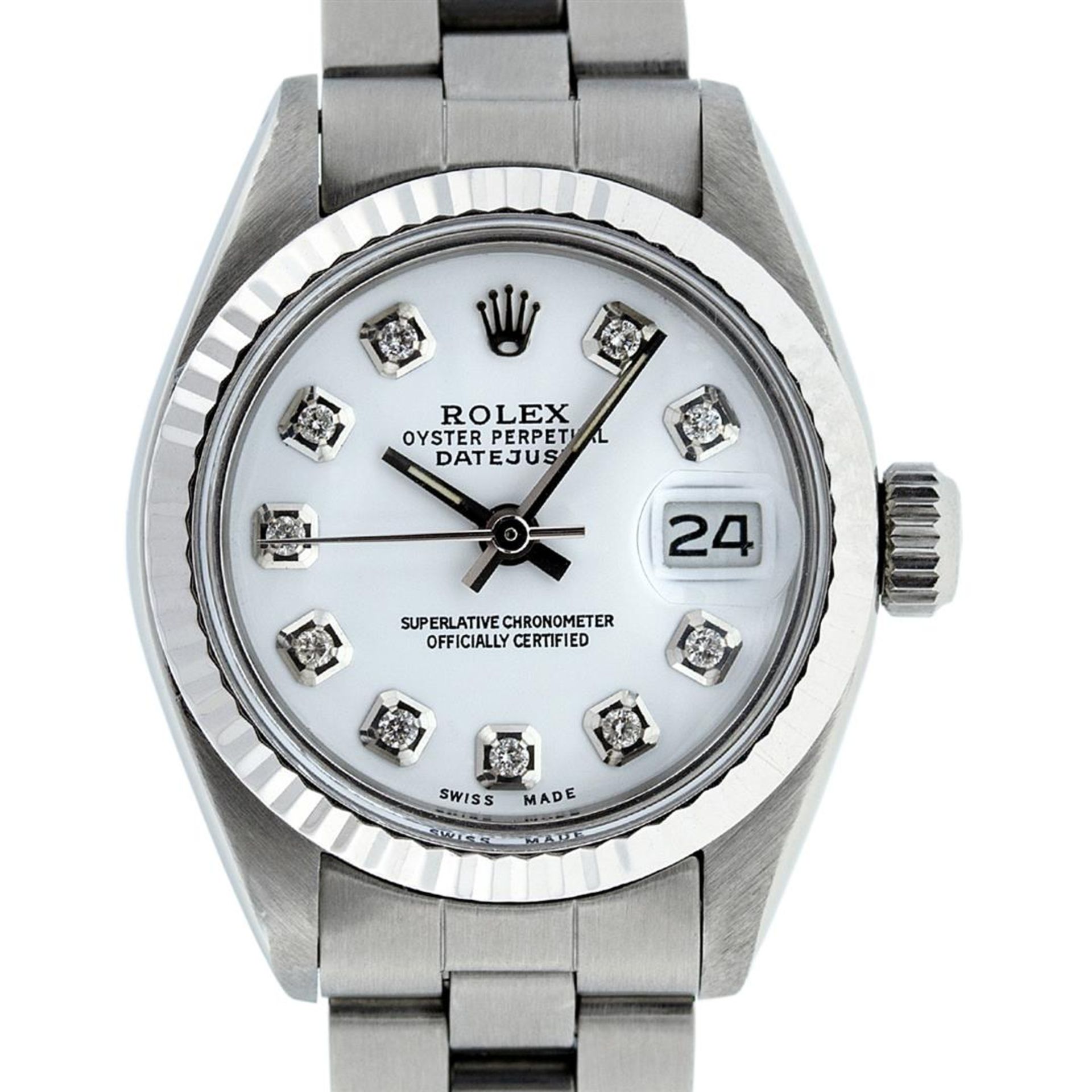 Rolex Ladies Stainless Steel White Diamond 26MM Oyster Band Datejust - Image 2 of 9