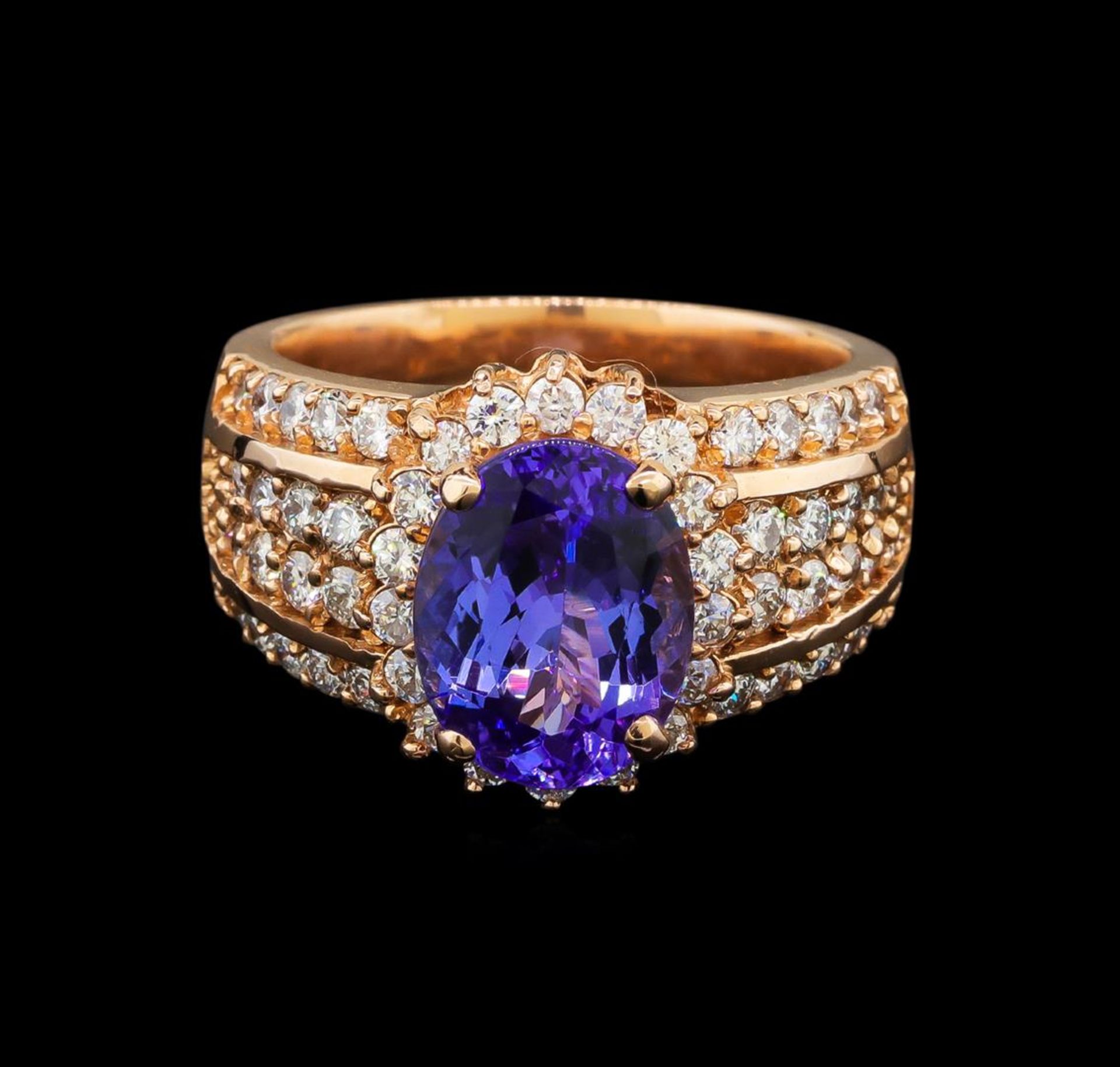 14KT Rose Gold 3.75 ctw Tanzanite and Diamond Ring - Image 2 of 5