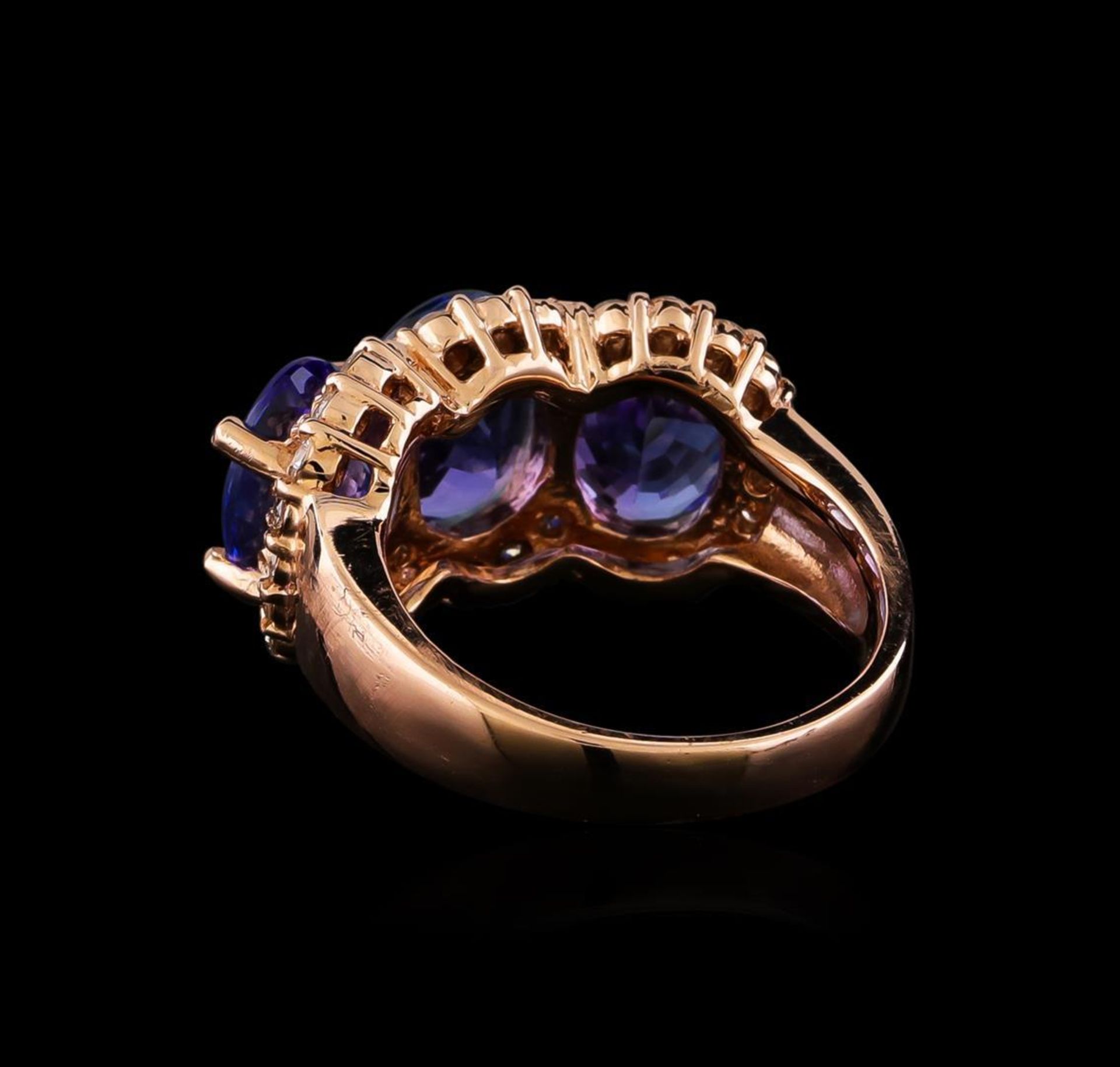 7.62 ctw Tanzanite and Diamond Ring - 14KT Rose Gold - Image 3 of 5