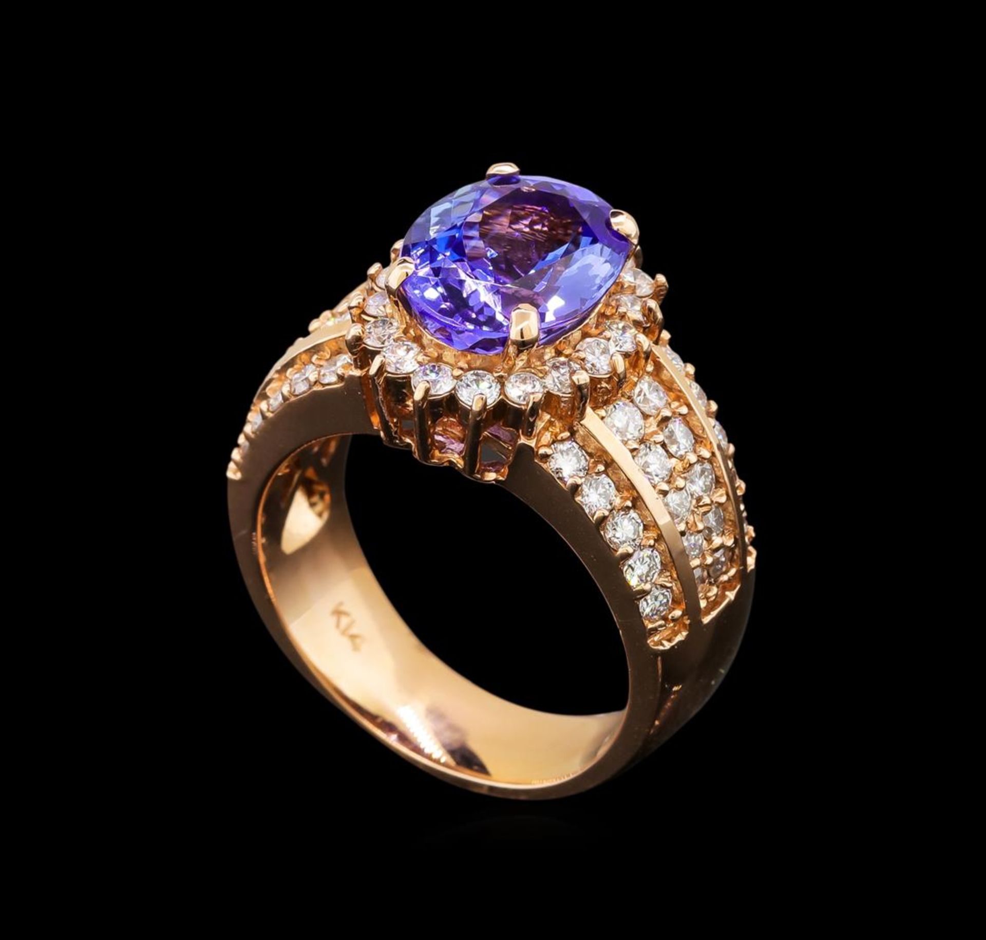 14KT Rose Gold 3.75 ctw Tanzanite and Diamond Ring - Image 4 of 5