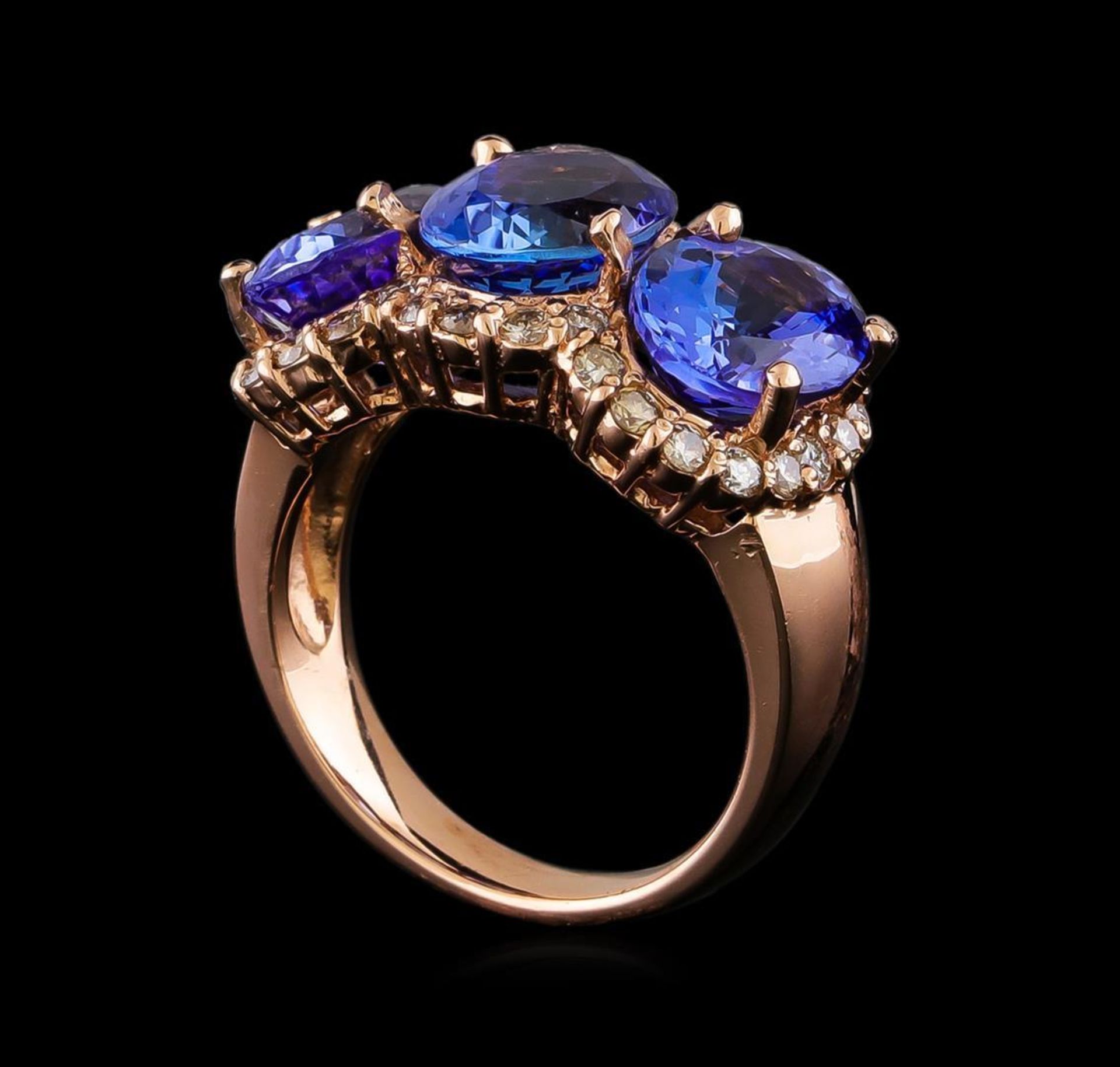 7.62 ctw Tanzanite and Diamond Ring - 14KT Rose Gold - Image 4 of 5