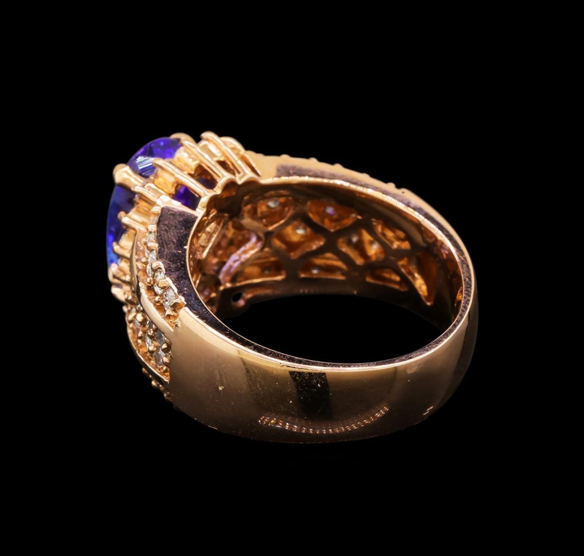 14KT Rose Gold 3.75 ctw Tanzanite and Diamond Ring - Image 3 of 5