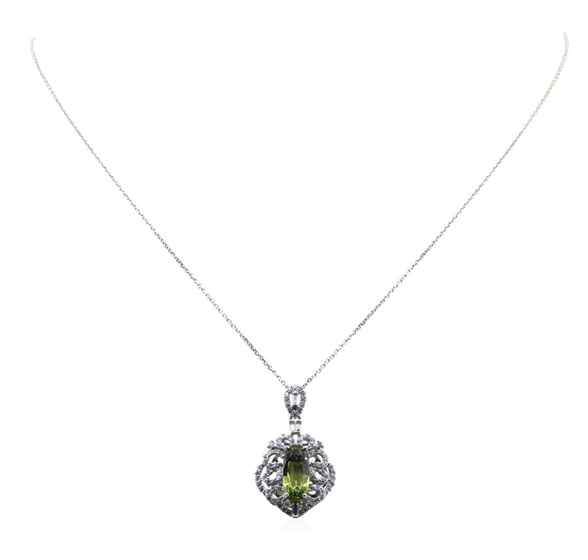 3.19ct Sapphire and Diamond Pendant With Chain - Platinum - Image 2 of 4