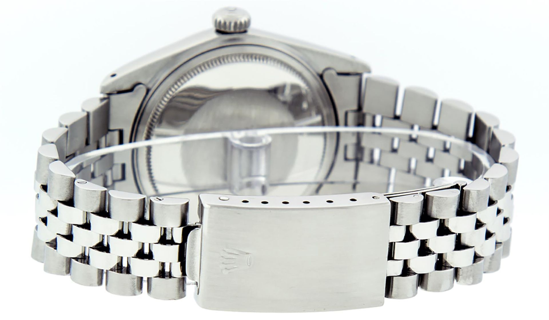 Rolex Mens Stainless Steel Mother Of Pearl Diamond & Sapphire Datejust Wristwatc - Image 5 of 8