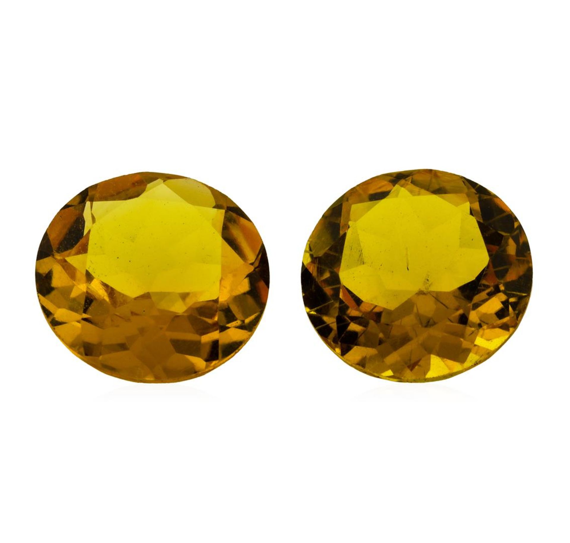 10.16ctw.Natural Round Cut Citrine Quartz Parcel of Two