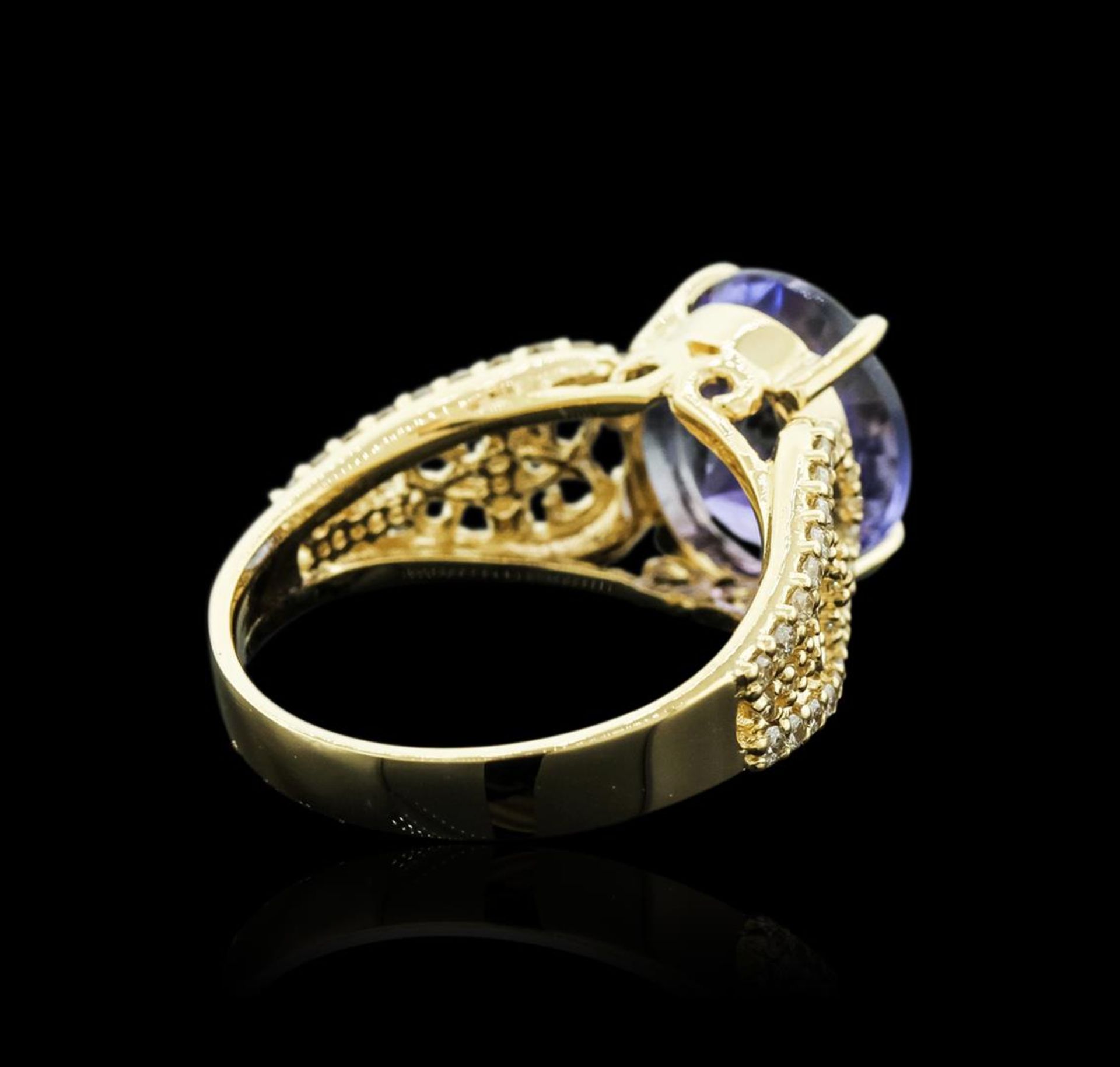 14KT Yellow Gold 4.98 ctw Tanzanite and Diamond Ring - Image 3 of 4