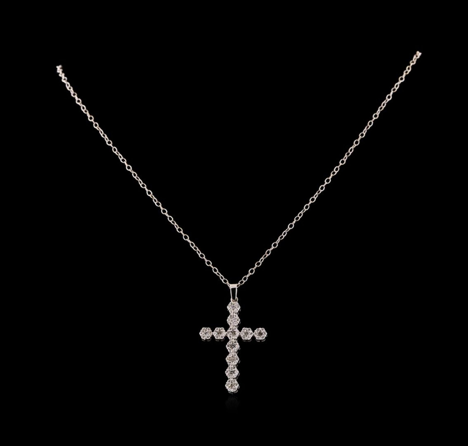 1.03 ctw Diamond Pendant With Chain - 14KT White Gold - Image 2 of 2