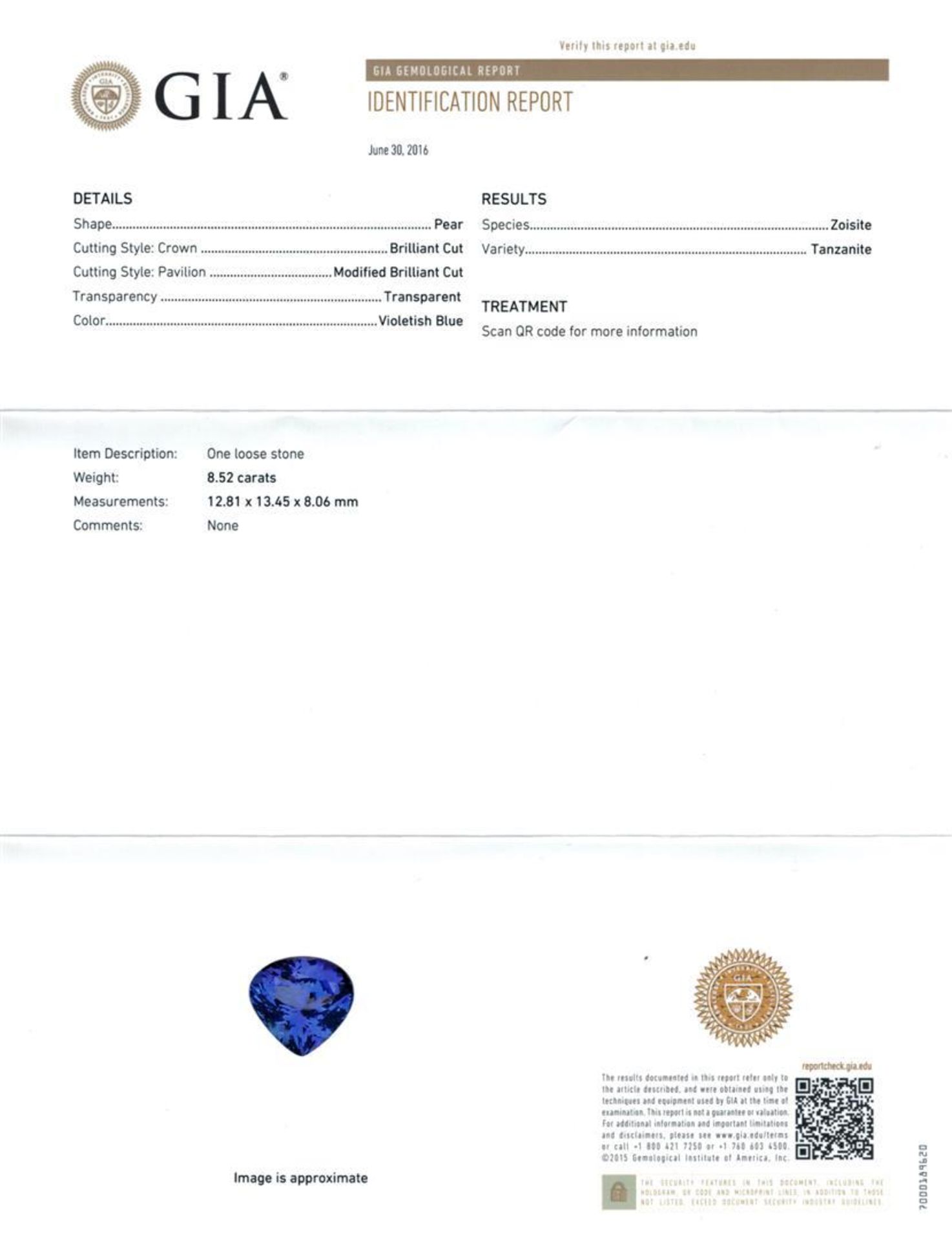 GIA Cert 8.52 ctw Tanzanite and Diamond Ring - 14KT White Gold - Image 6 of 6